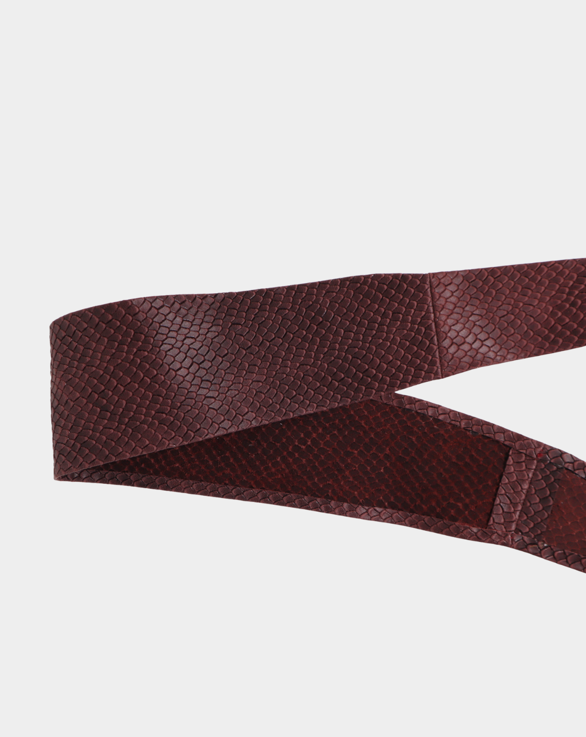 Wrap Leather Belt - Malbec Python