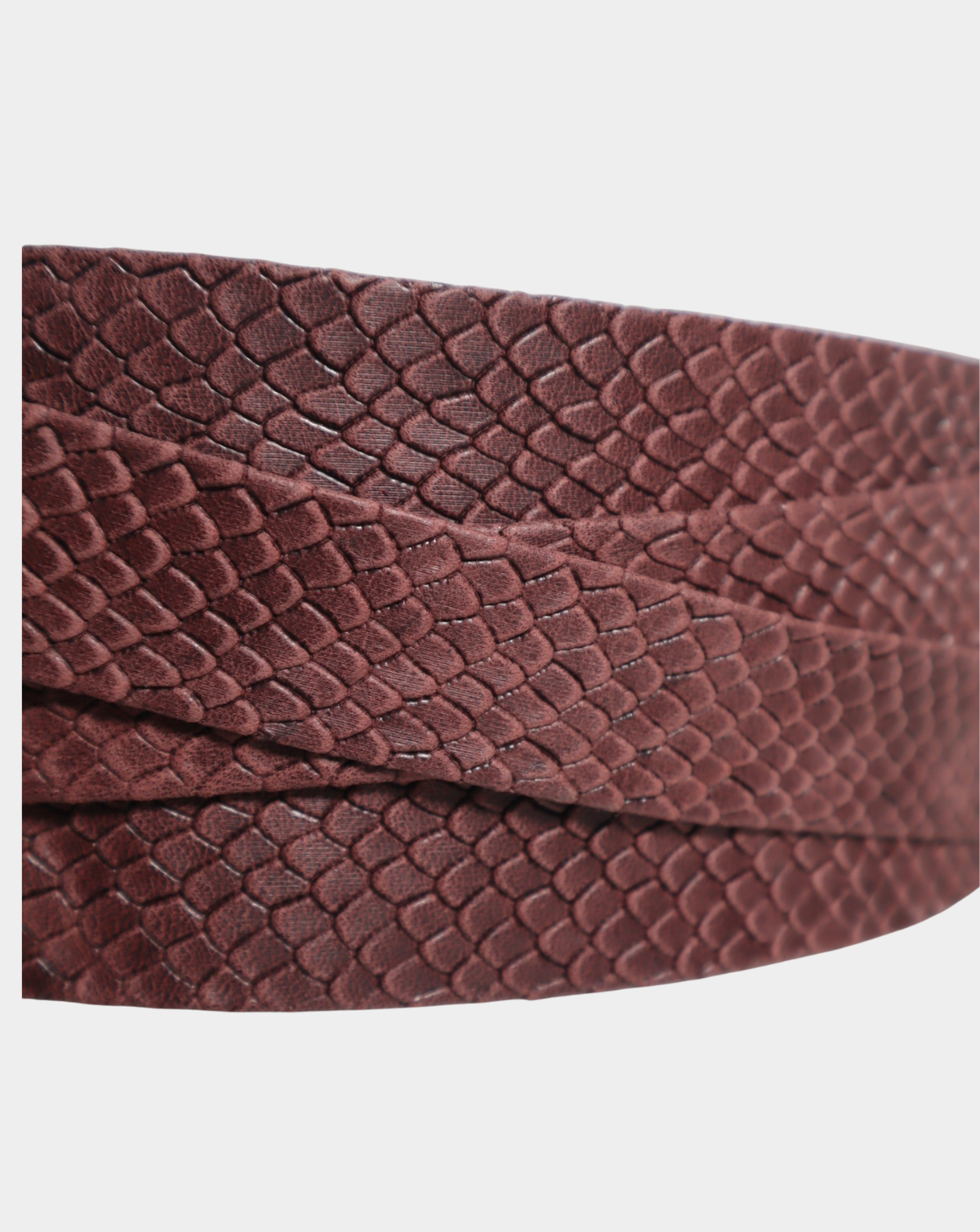Wrap Leather Belt - Malbec Python