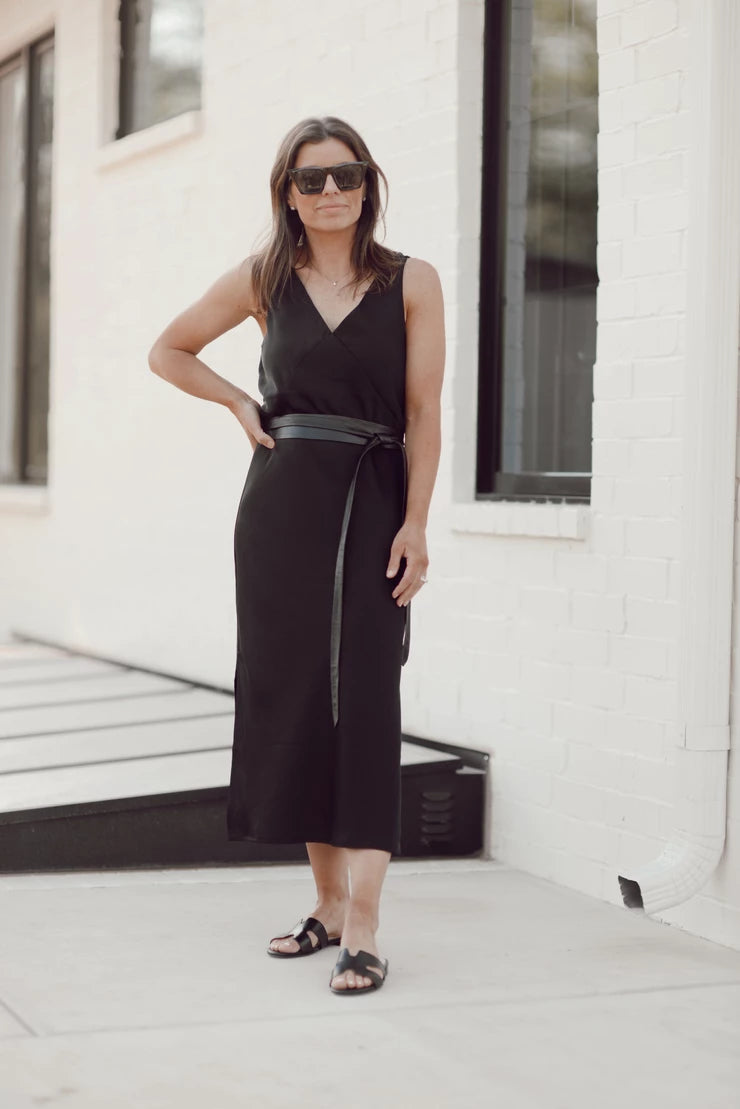 Wrap Leather Belt - Black