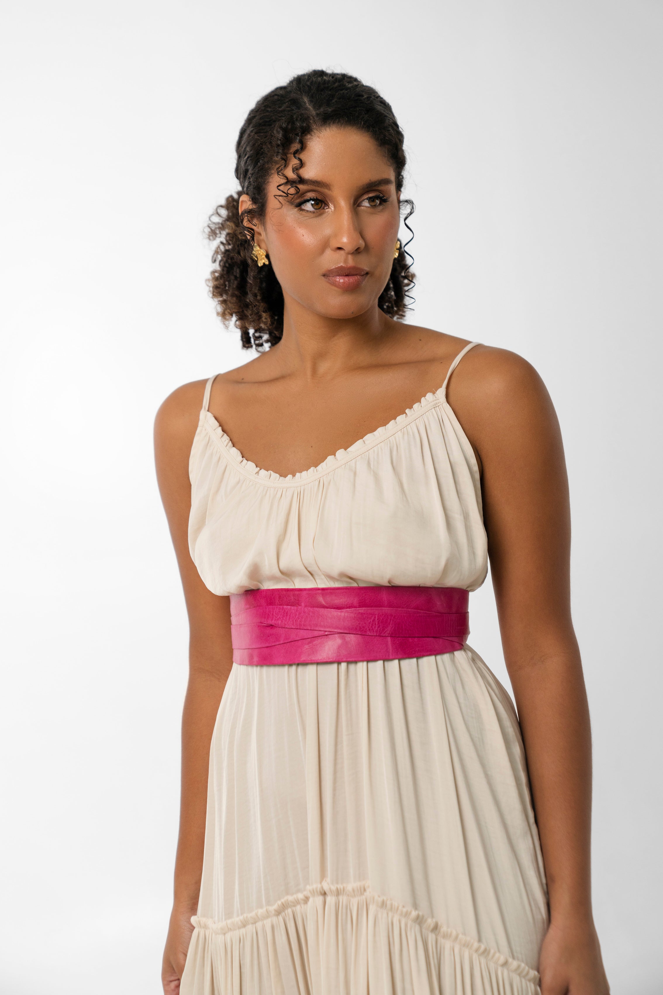 Wrap Leather Belt - Fuchsia