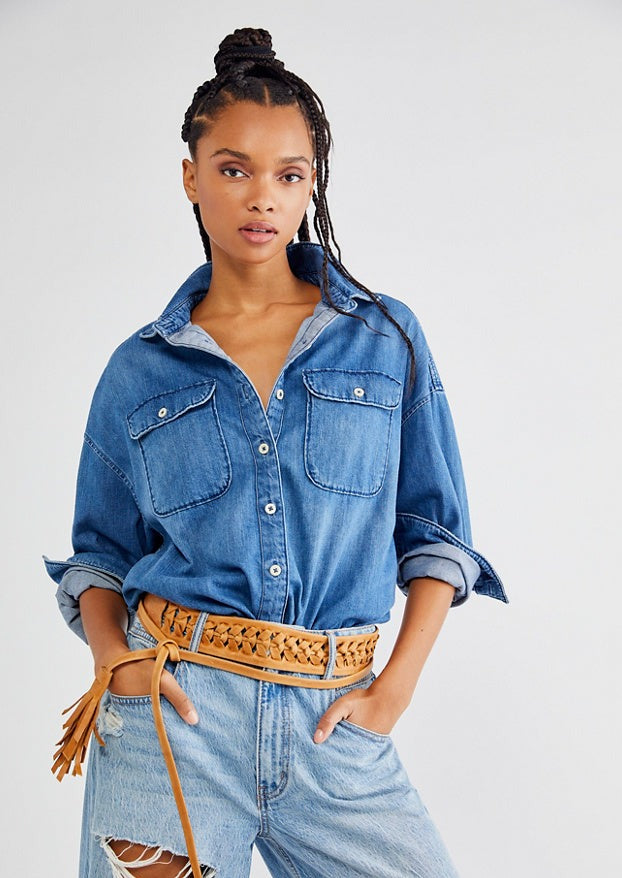 Ava Wrap Leather Belt - Cognac