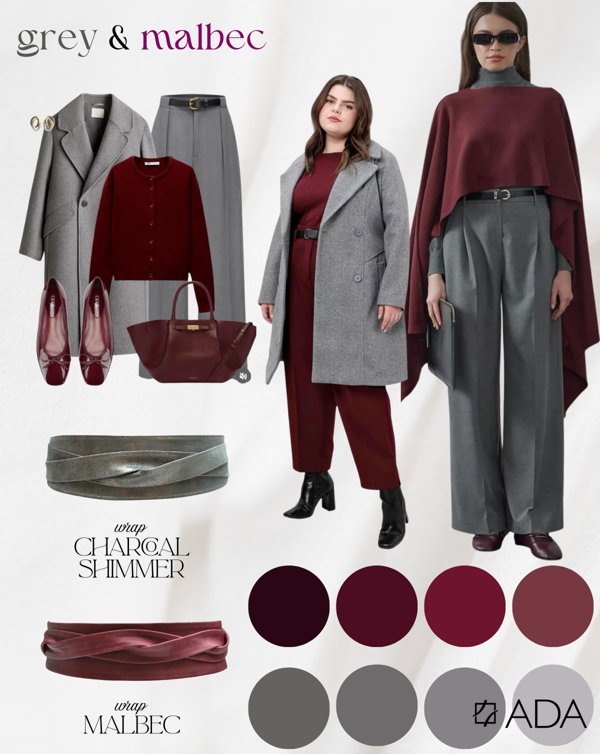 Wrap Leather Belt - Malbec