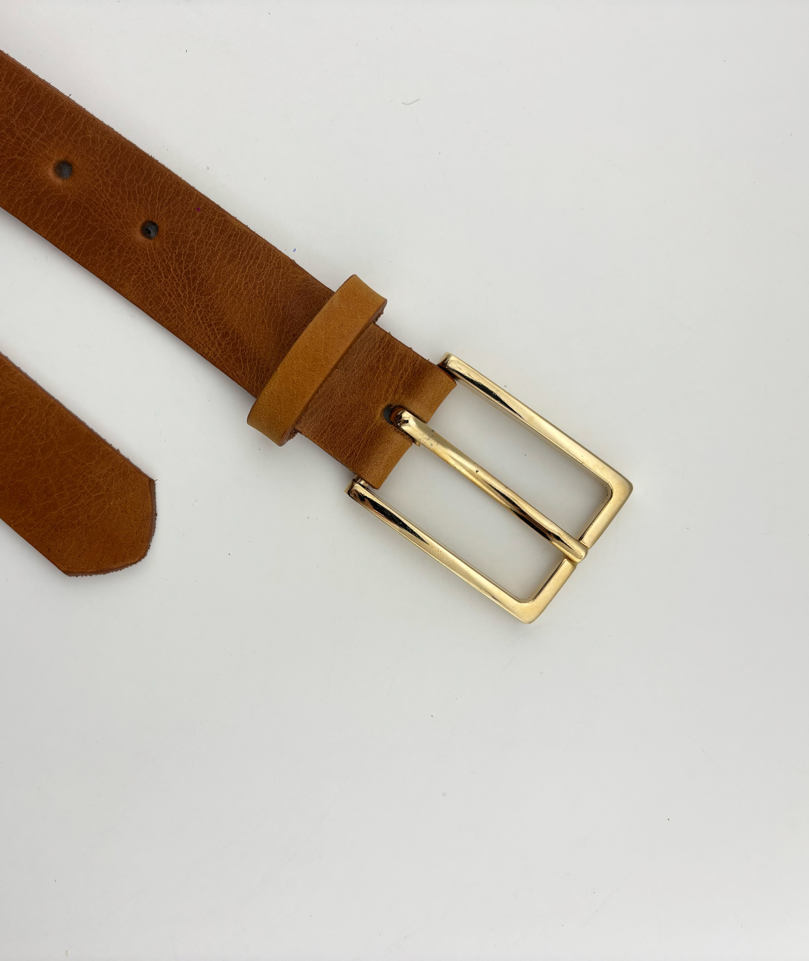 Chic Horizon Leather Belt - Cognac