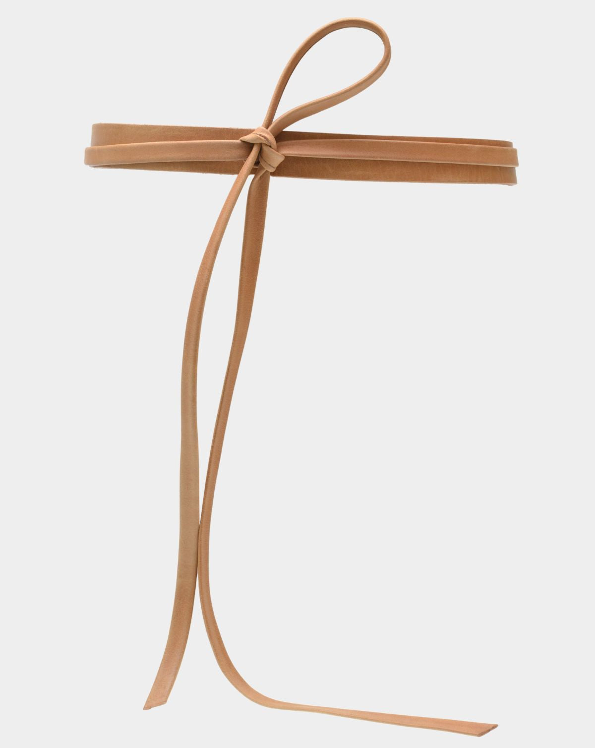 Skinny Wrap Leather Belt - Cognac
