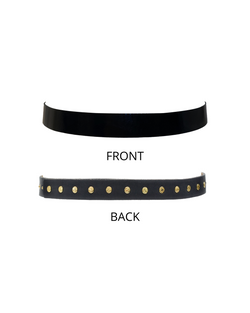 Skinny Naomi Leather Belt - Patent Black