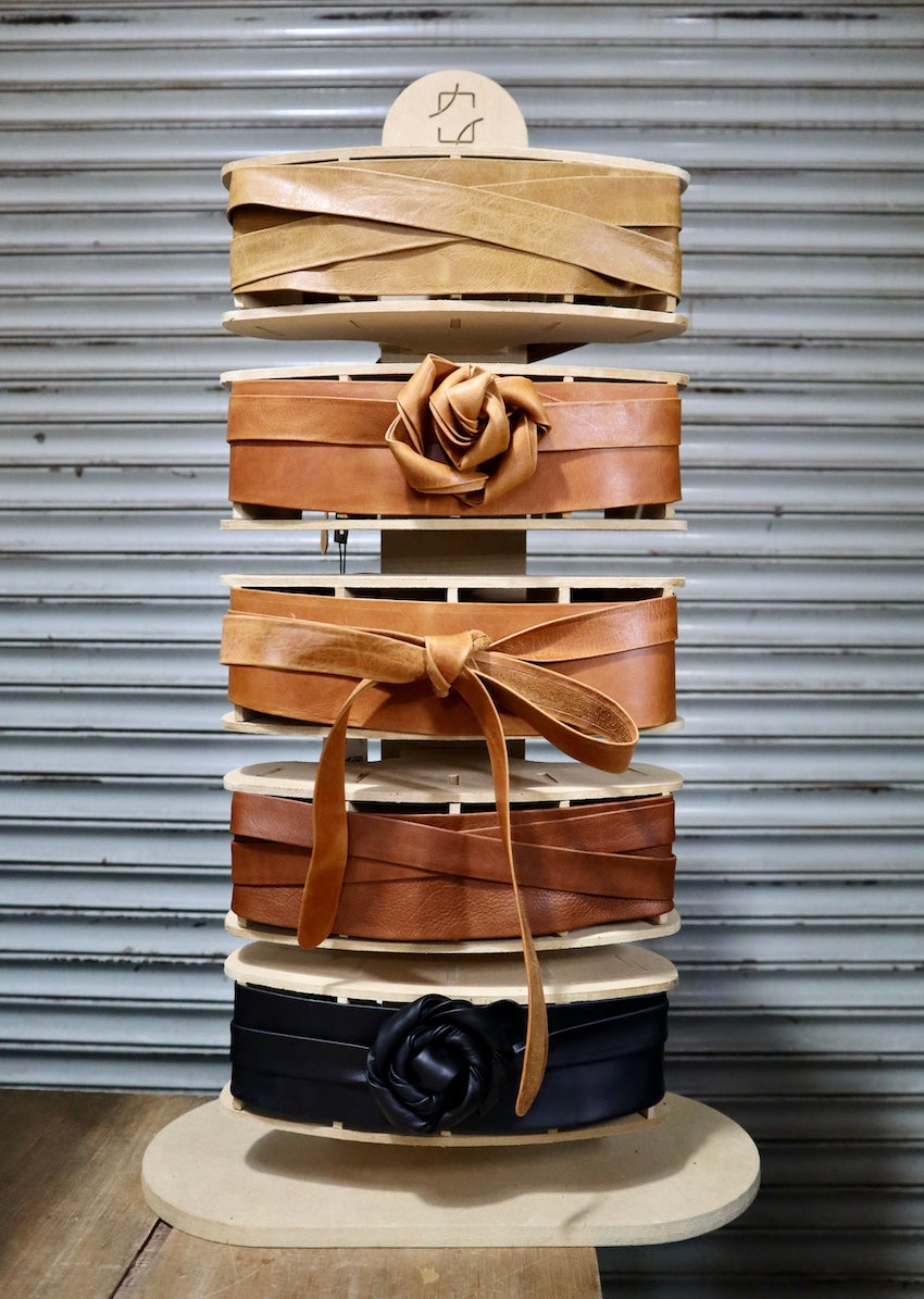Wrap Leather Belt - Fuchsia