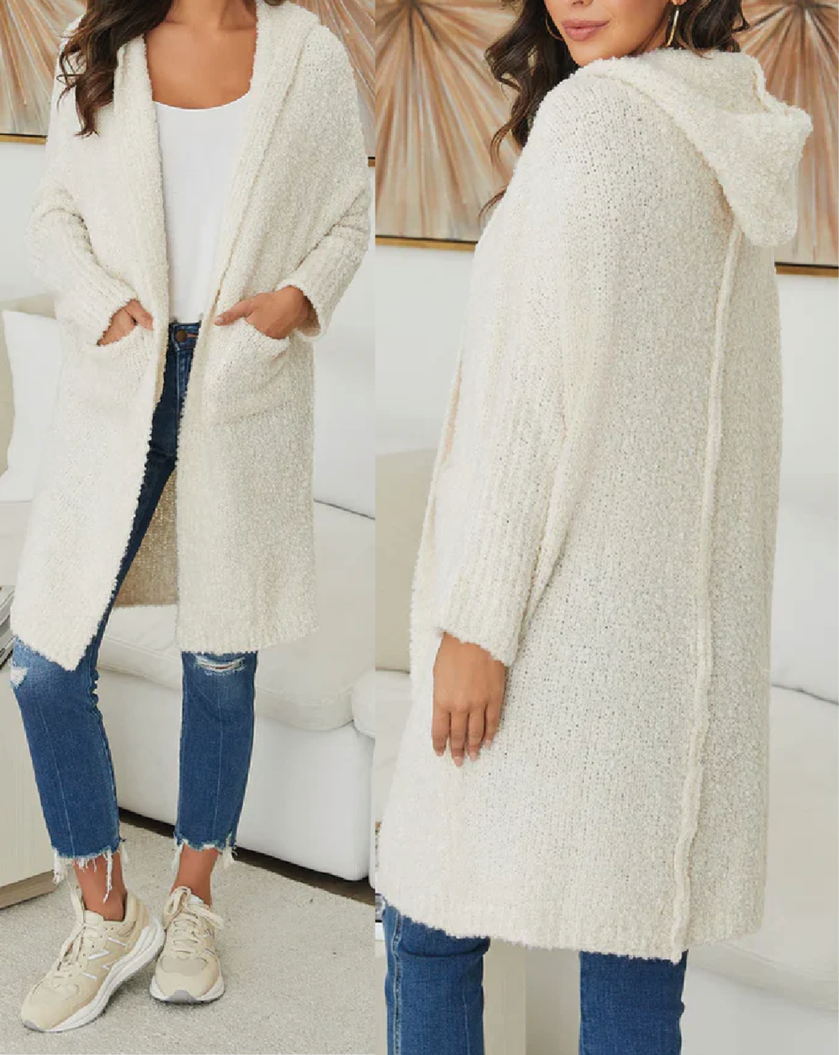 Killington Boucle Knit Cardigan - Ivory