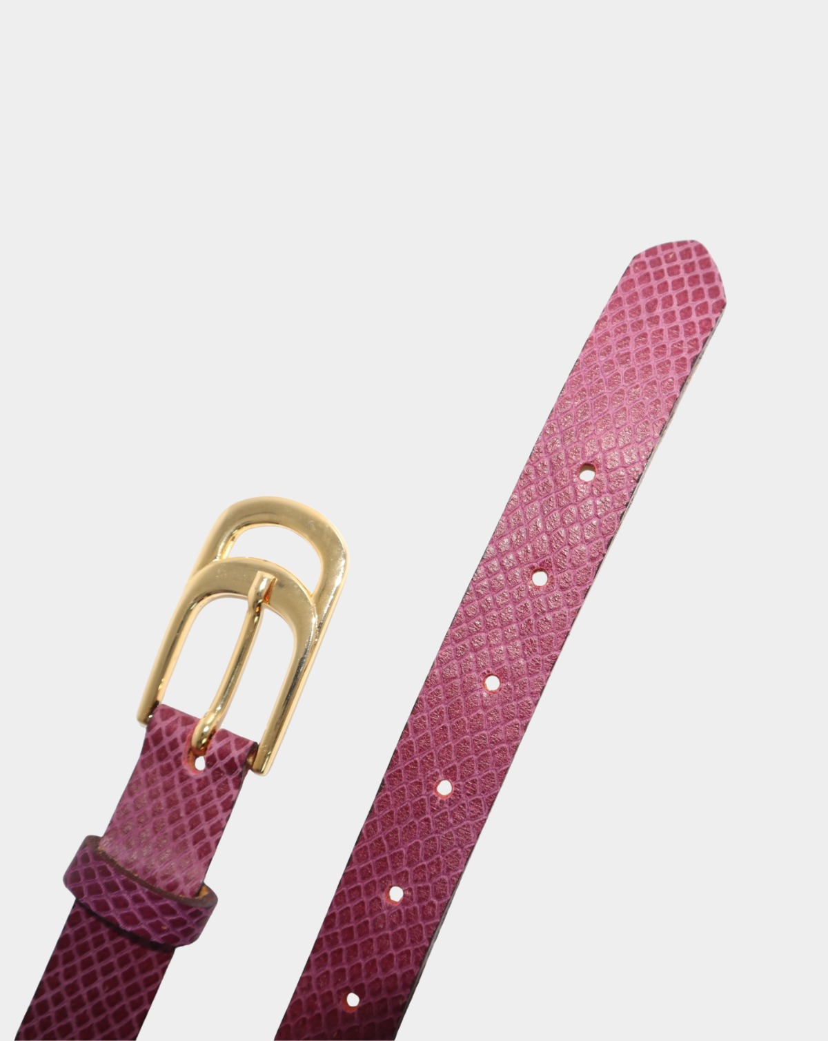 Infinity Leather Belt - Orchid Croco