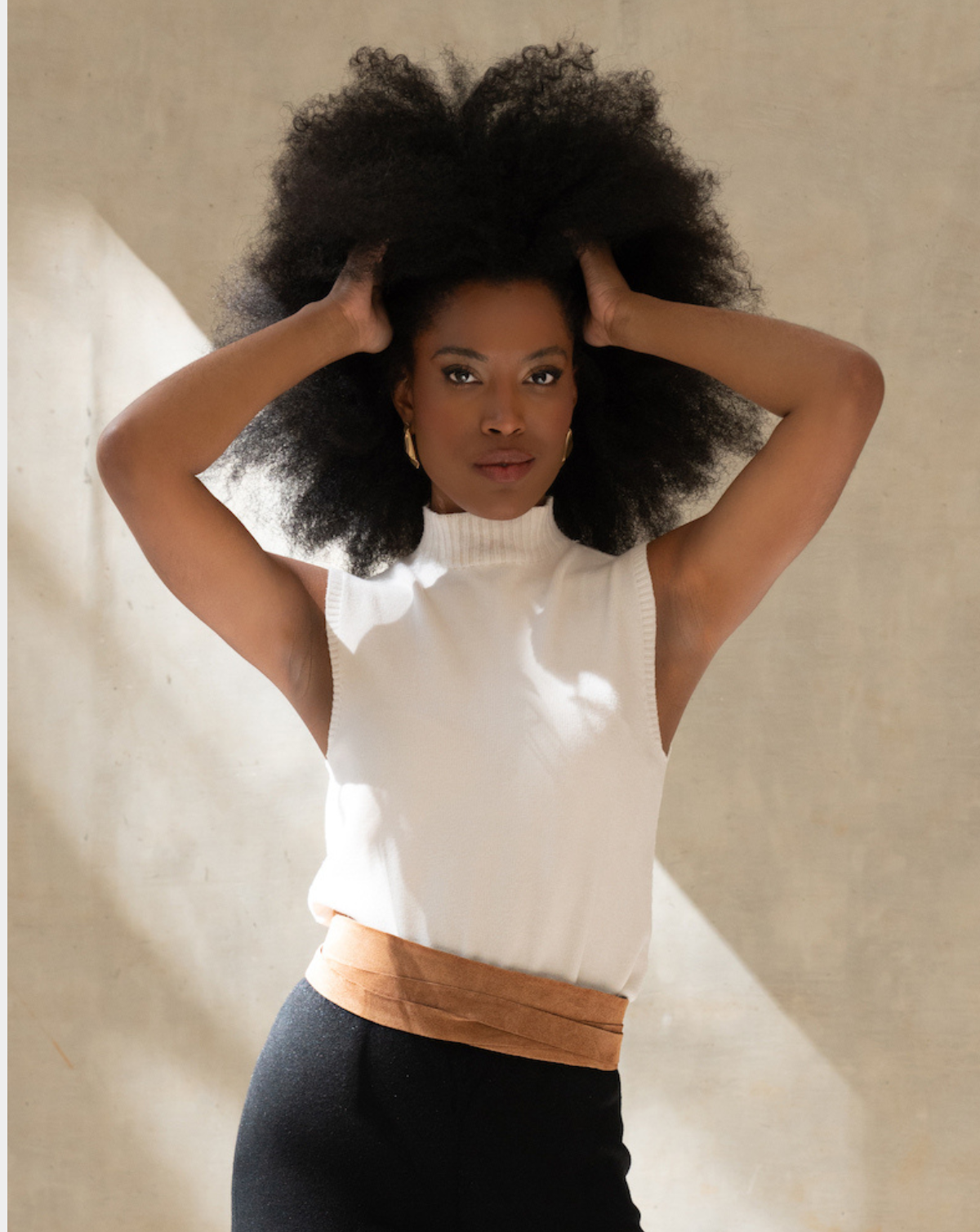 Steamboat Italian Viscose Sleeveless Mock Neck Shell - Ivory