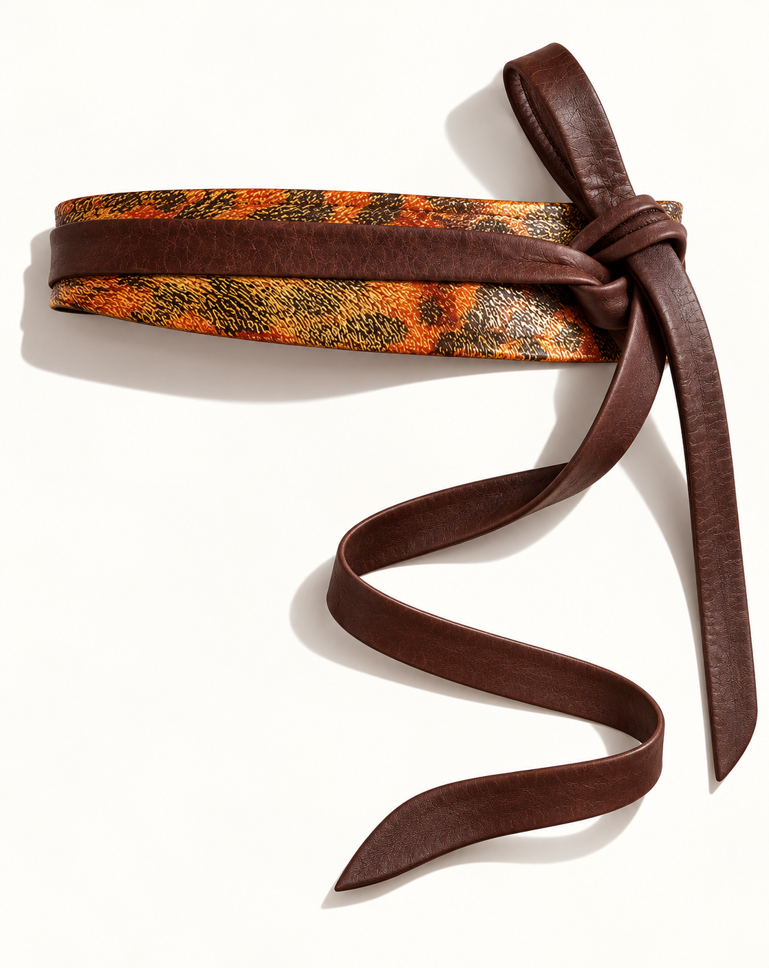 Midi Wrap Leather Belt - Tiger Combo