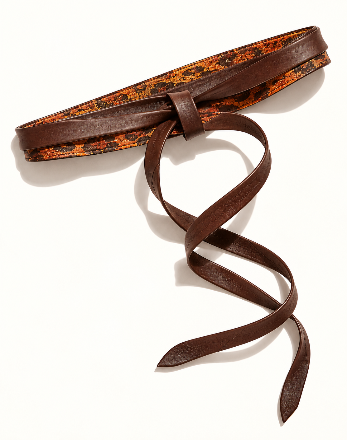 Midi Wrap Leather Belt - Tiger Combo