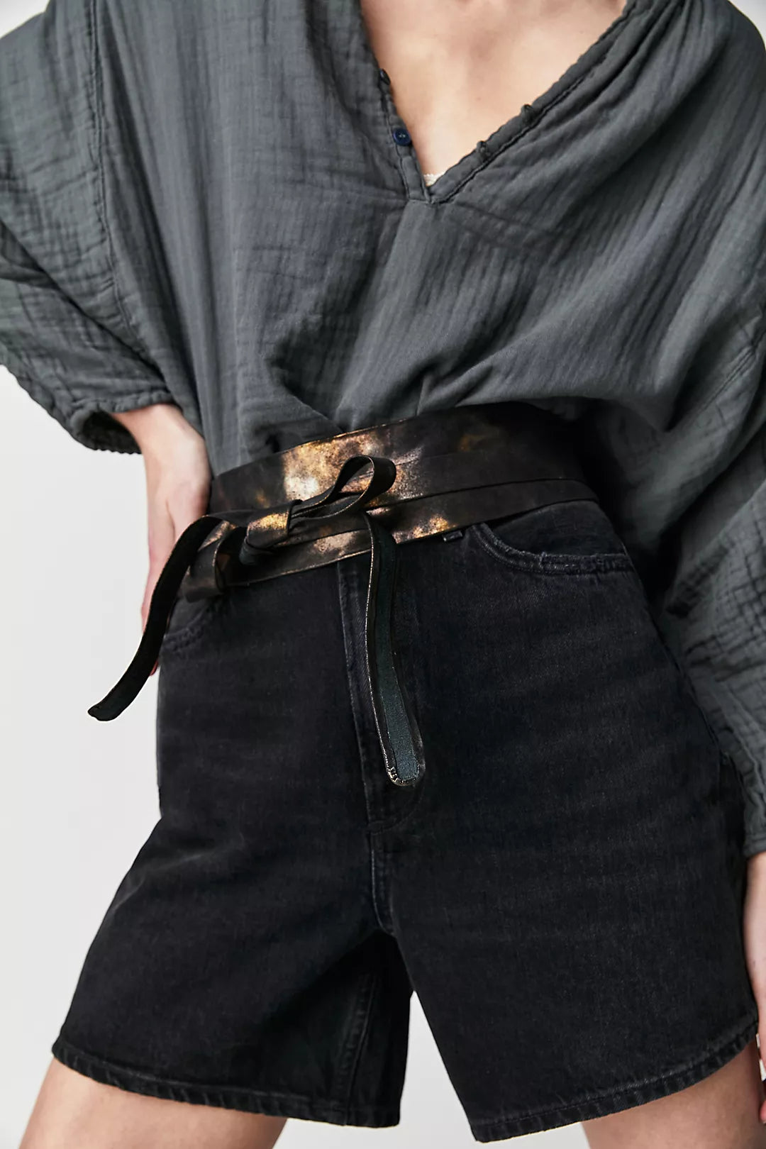 Wrap Leather Belt - Midnight