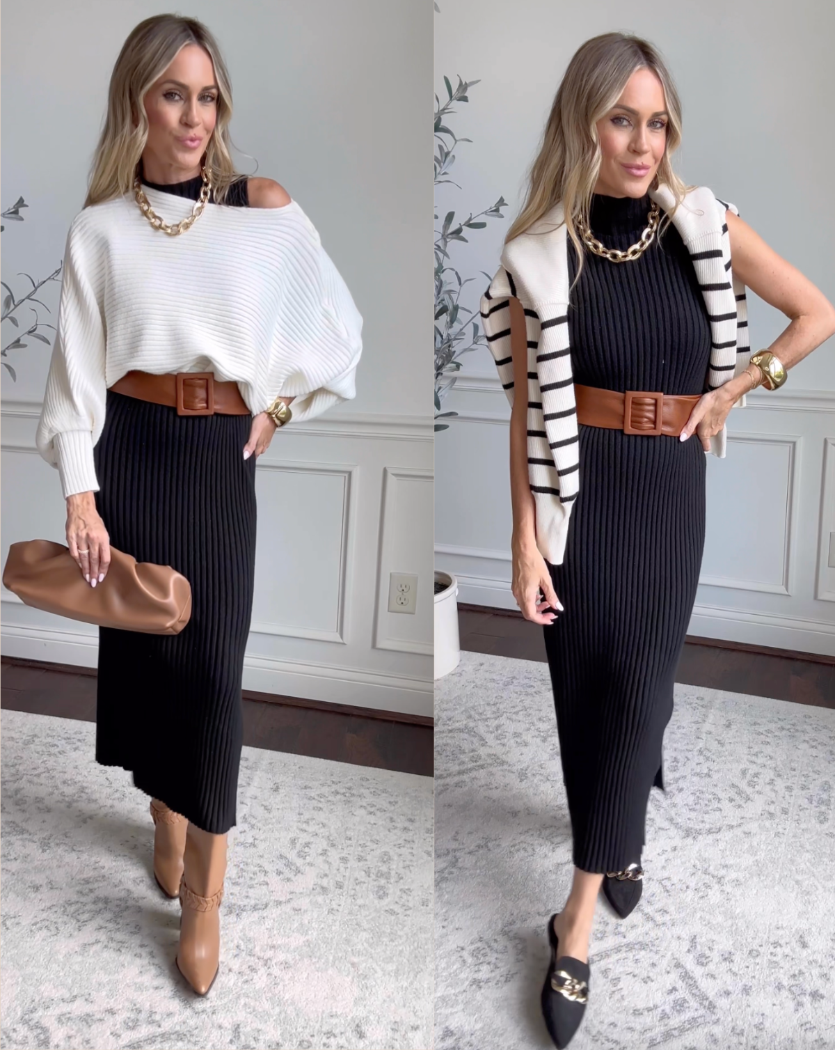 Jay Peak Rib Sleeveless Mock Neck Fitted Dress - Black