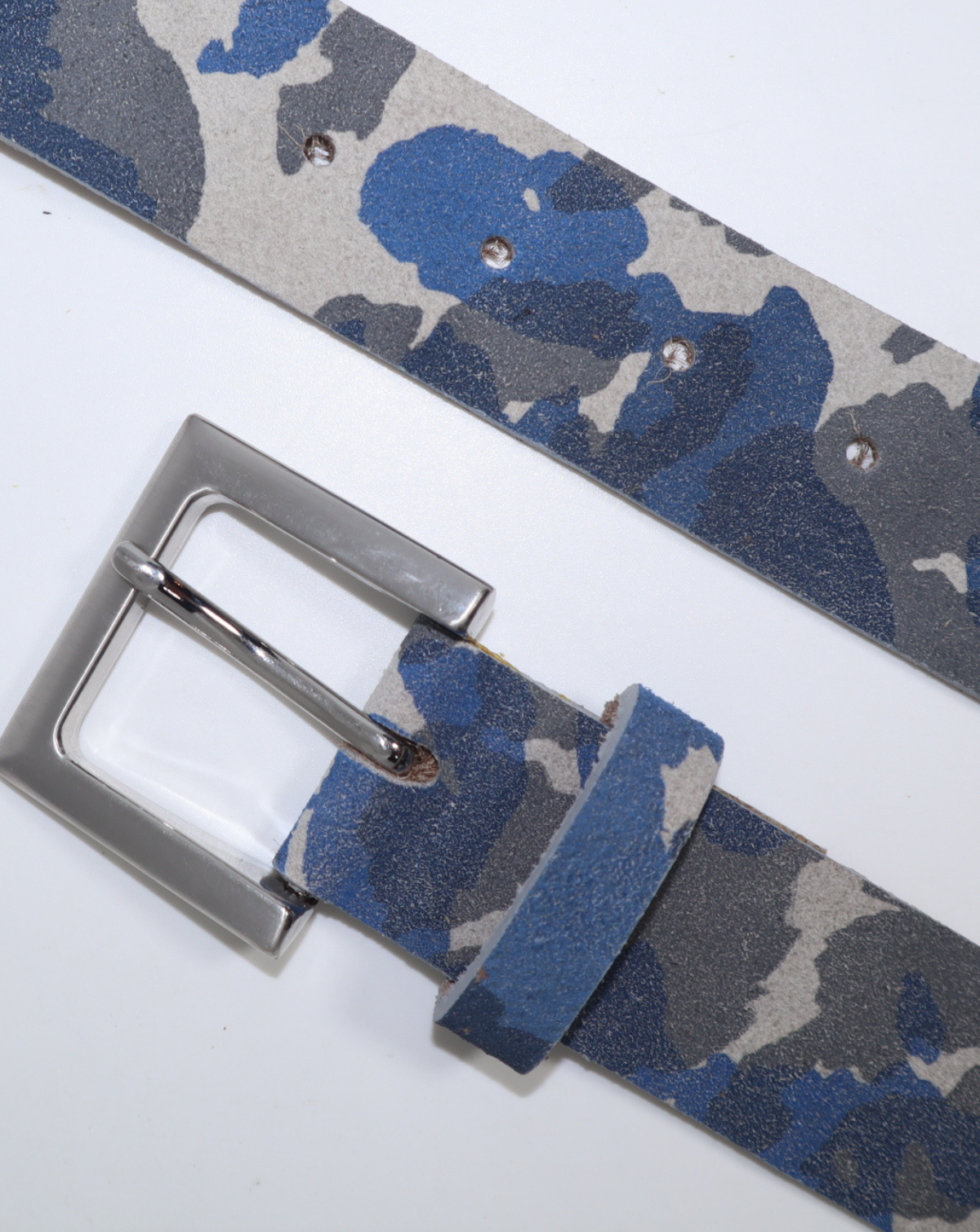 Ranger Jean Belt - Blue Camo Suede