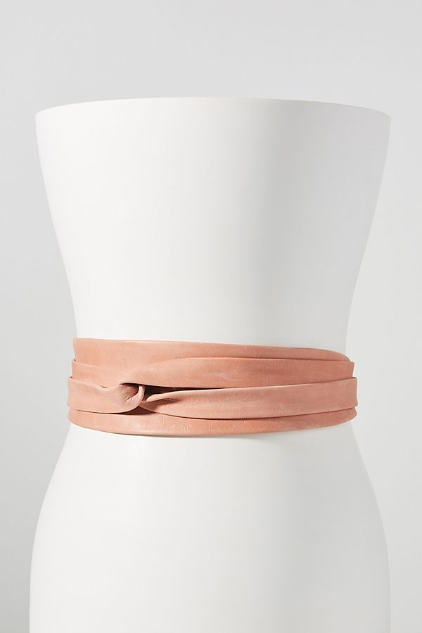 Wrap Leather Belt - Peach