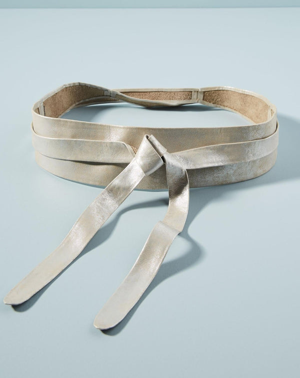Wrap Leather Belt - Silver