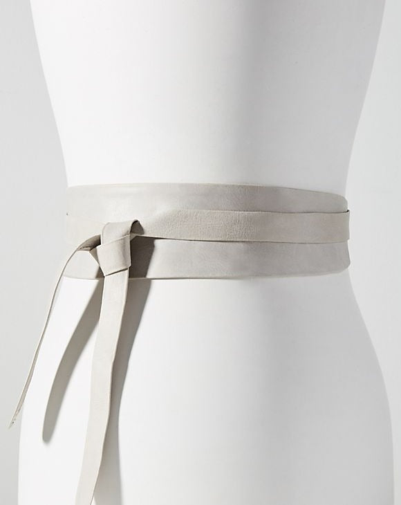 Wrap Leather Belt - Winter White