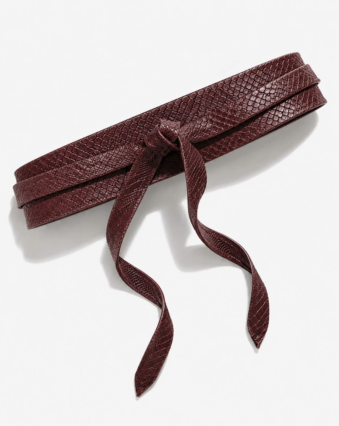 Wrap Leather Belt - Malbec Python