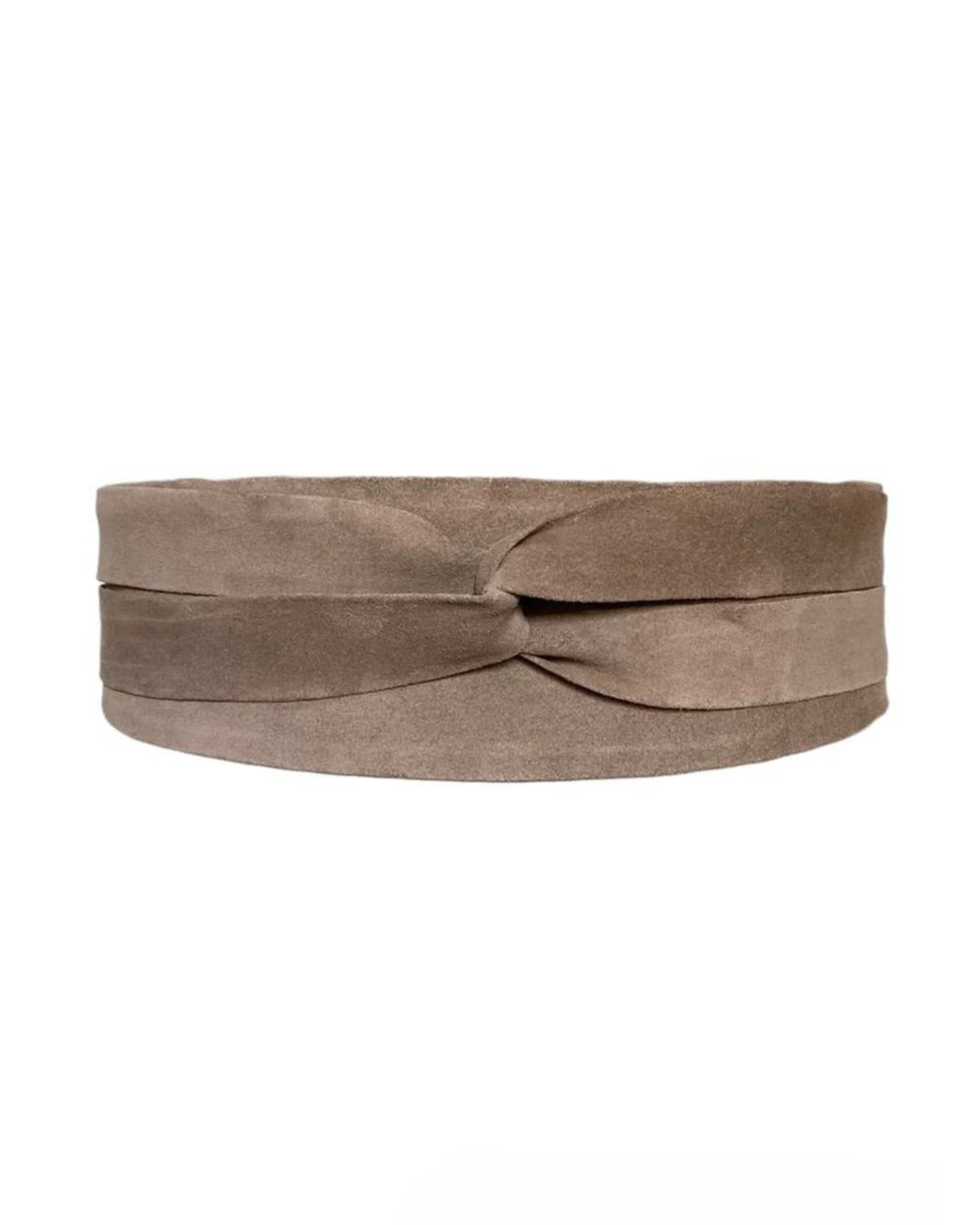 Wrap Suede Leather Belt - Taupe