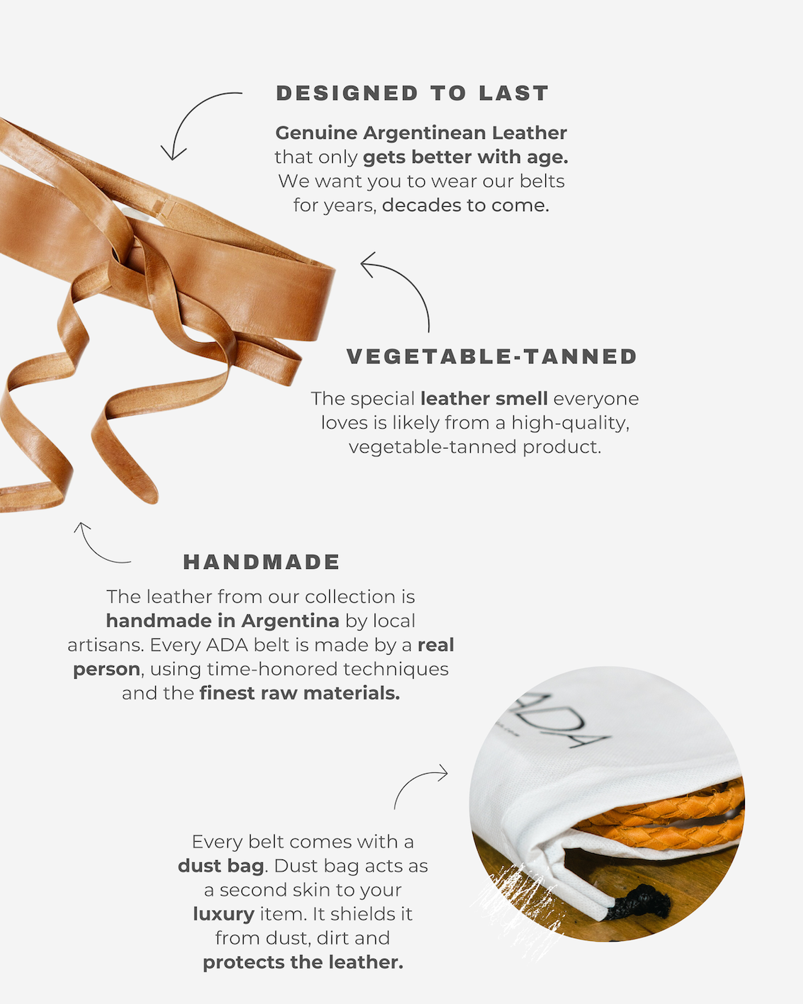 Cala Leather Belt - Cognac