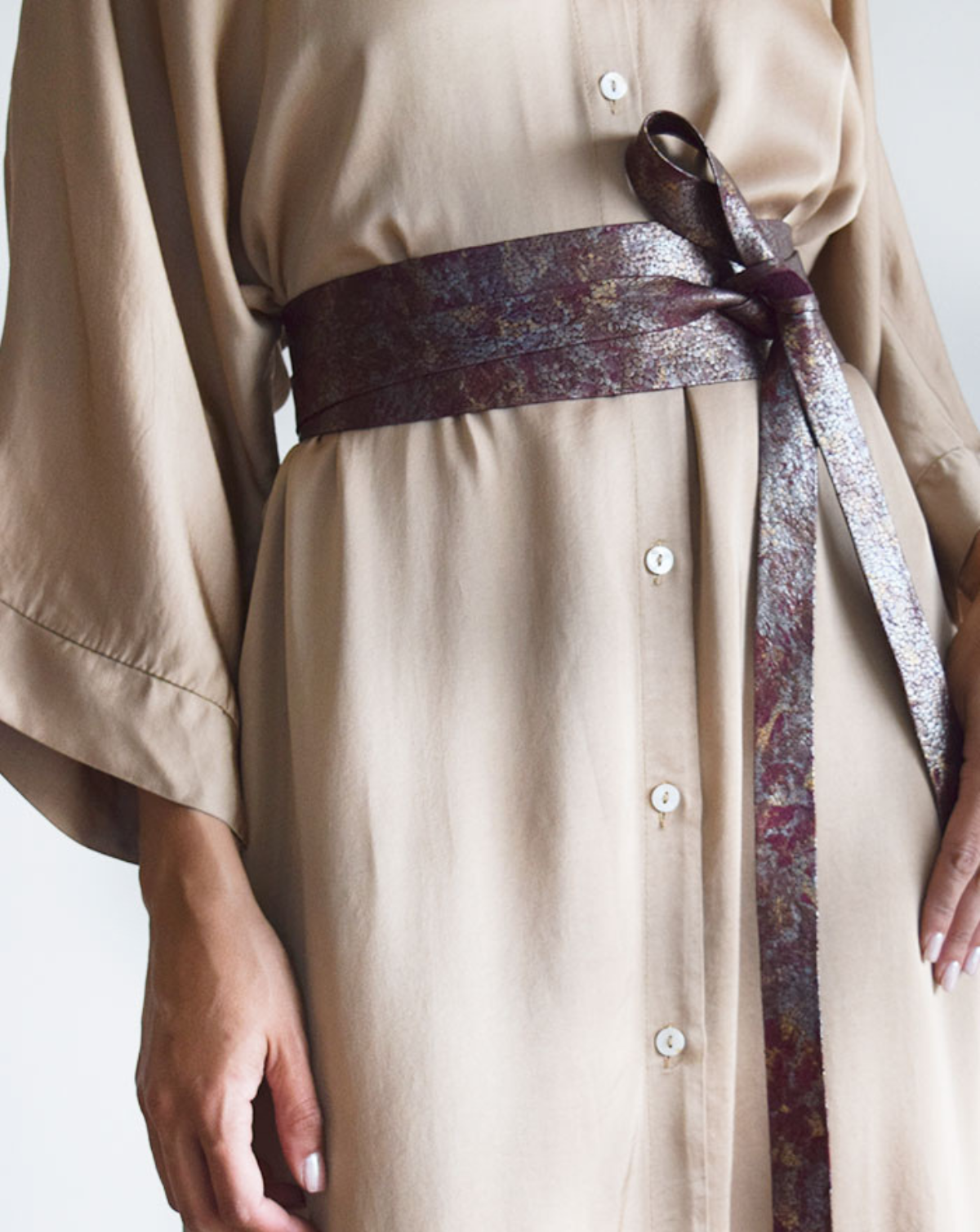 Wrap Leather Belt - Berry Bubble