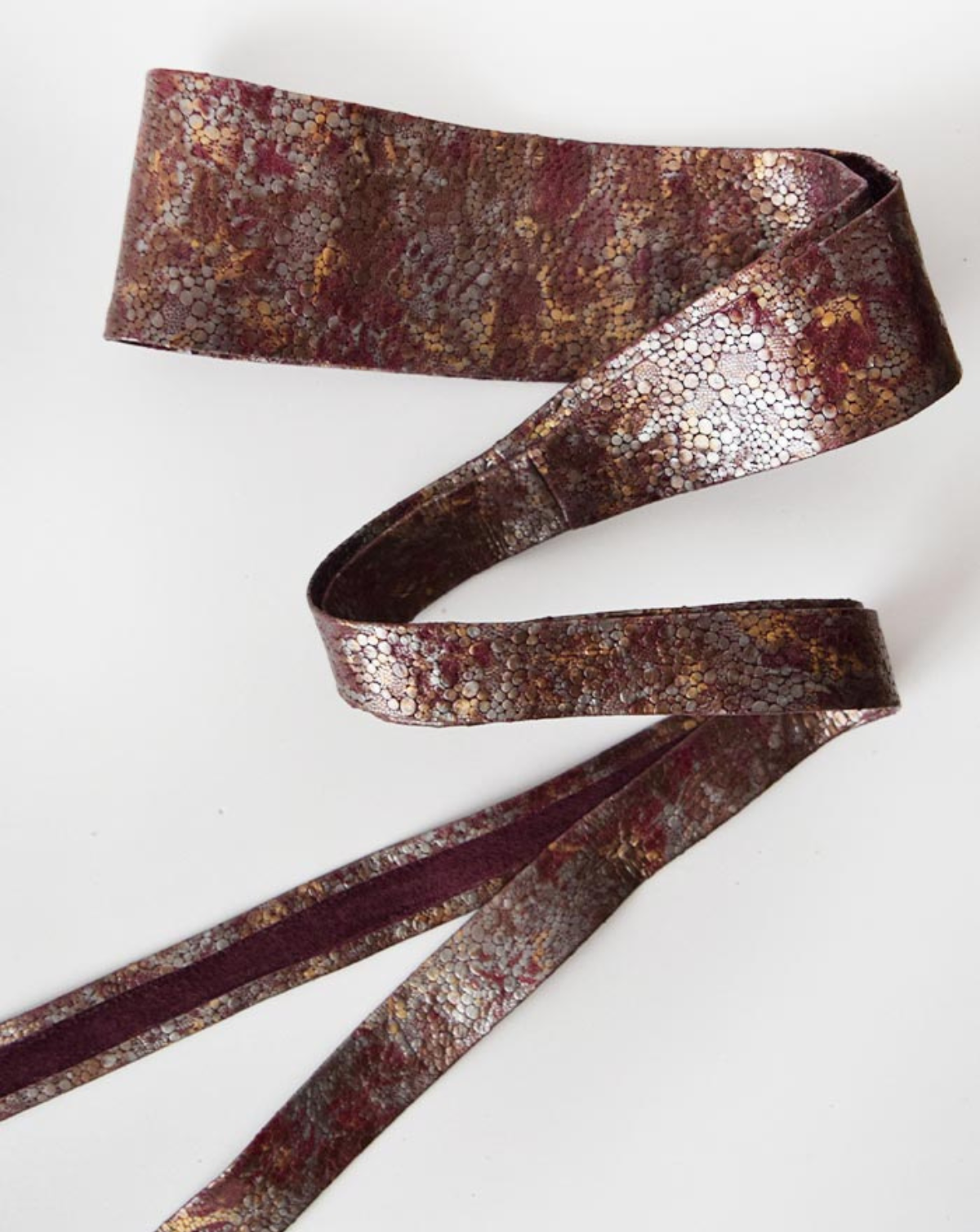 Wrap Leather Belt - Berry Bubble