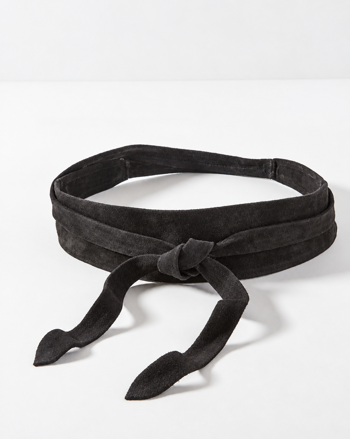 Wrap Leather Belt - Black Suede
