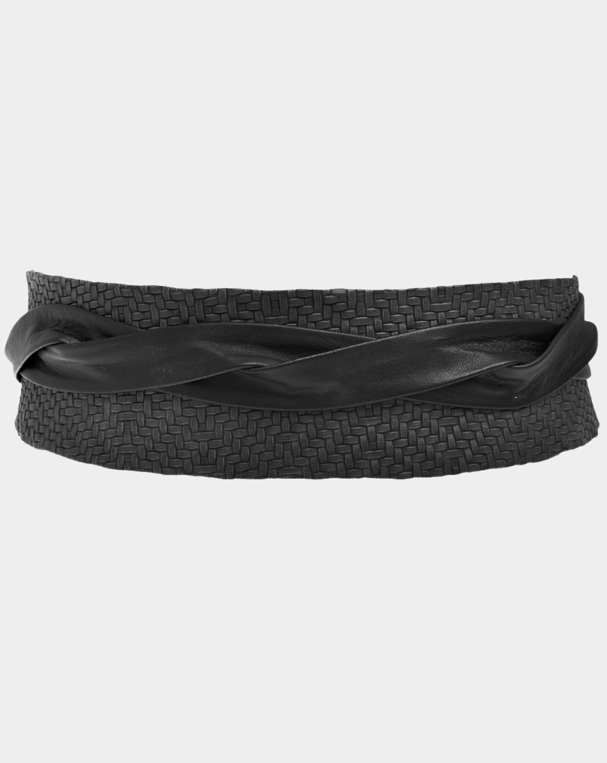 Wrap Leather Belt - Black Woven