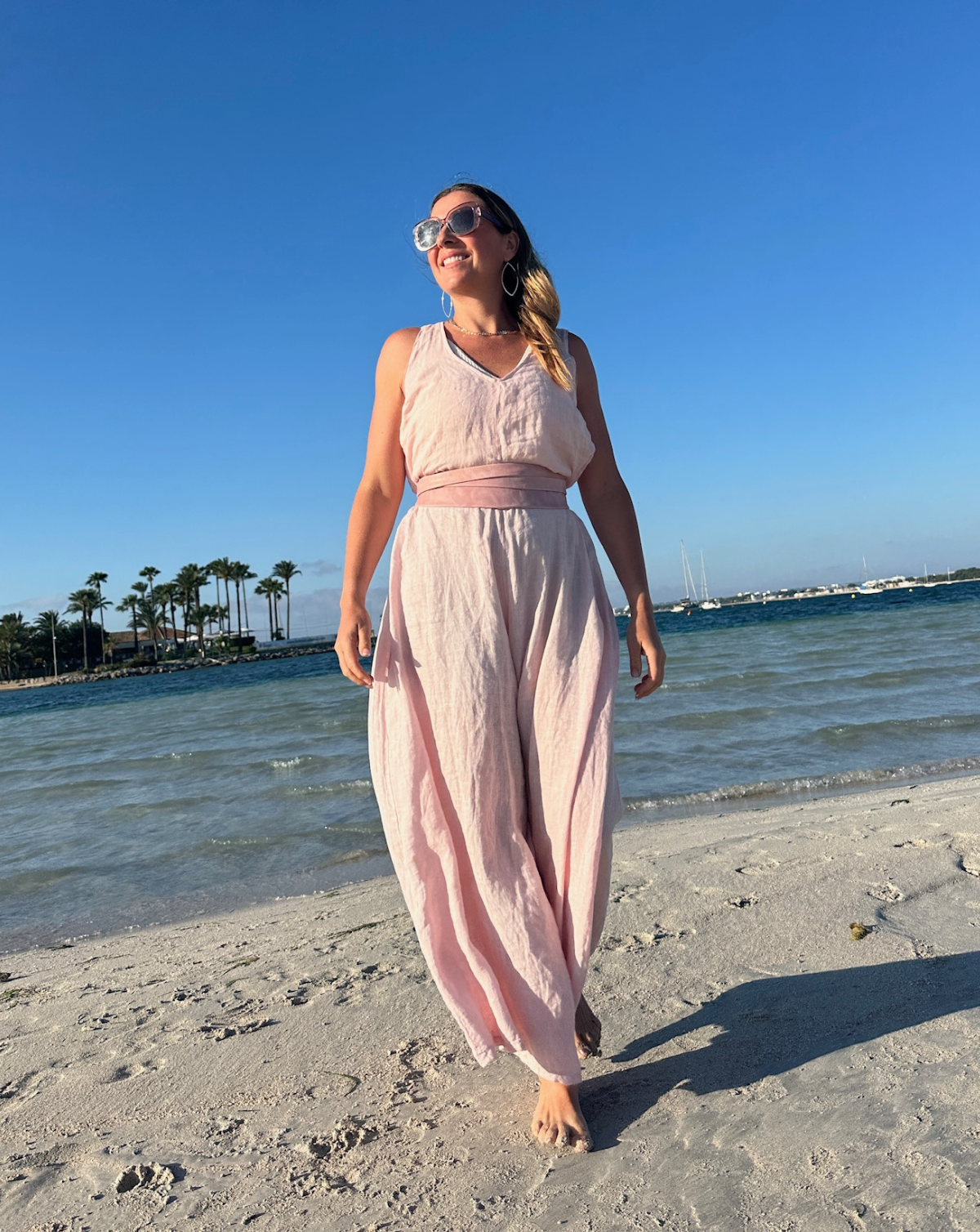 Wrap Leather Belt - Blush