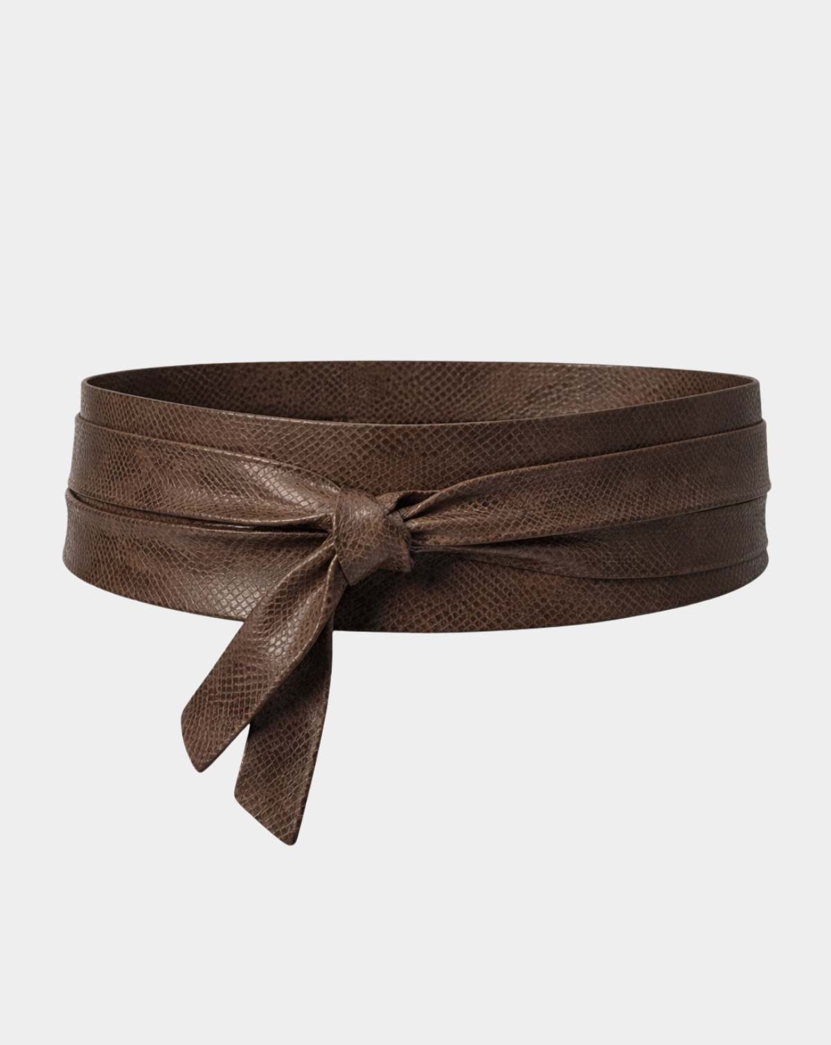 Wrap Leather Belt - Espresso Boa Python