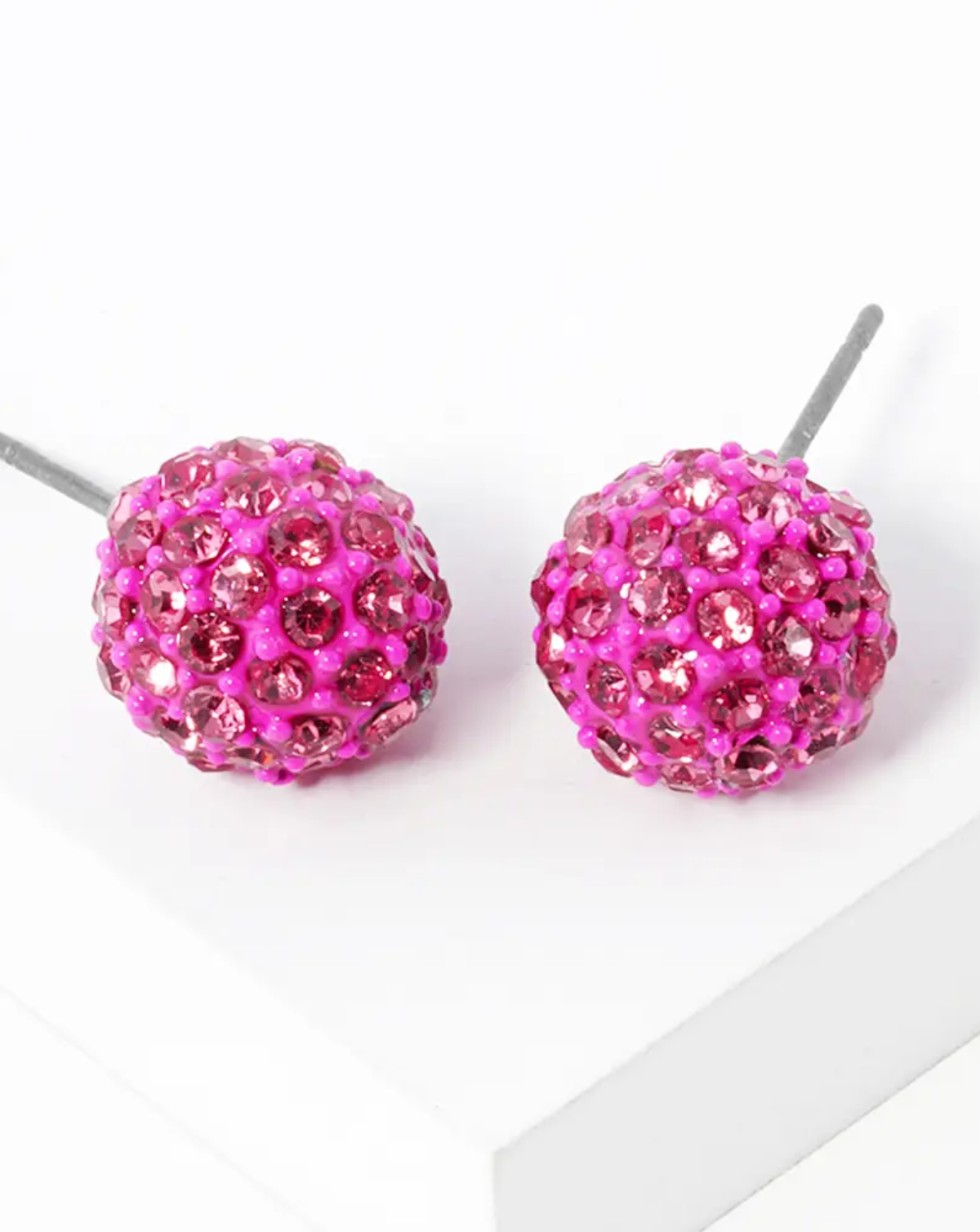 Ball Stud Earrings - Pink