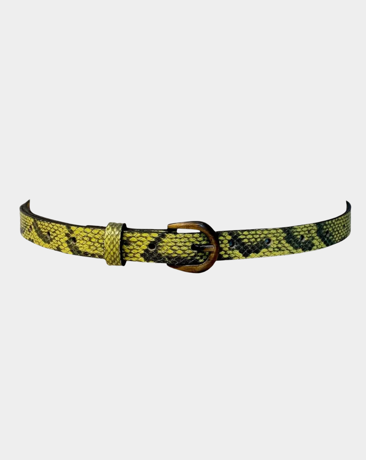 Cerini Skinny Belt - Lime Python