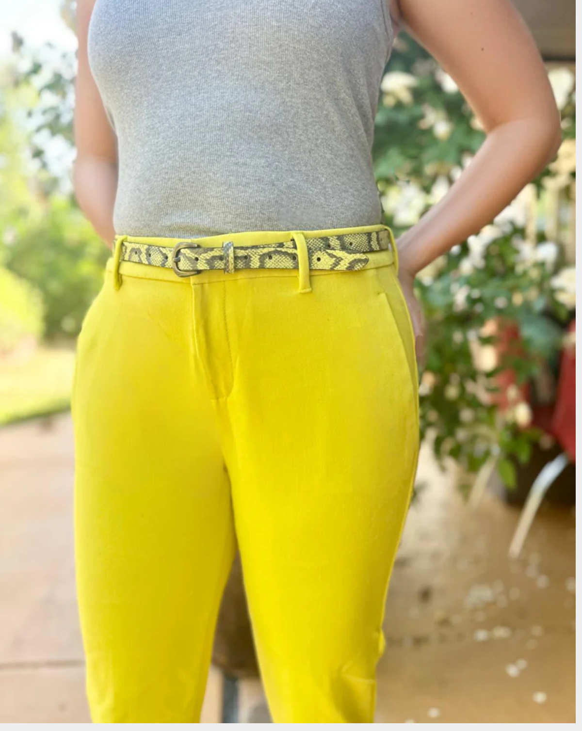 Cerini Skinny Belt - Lime Python