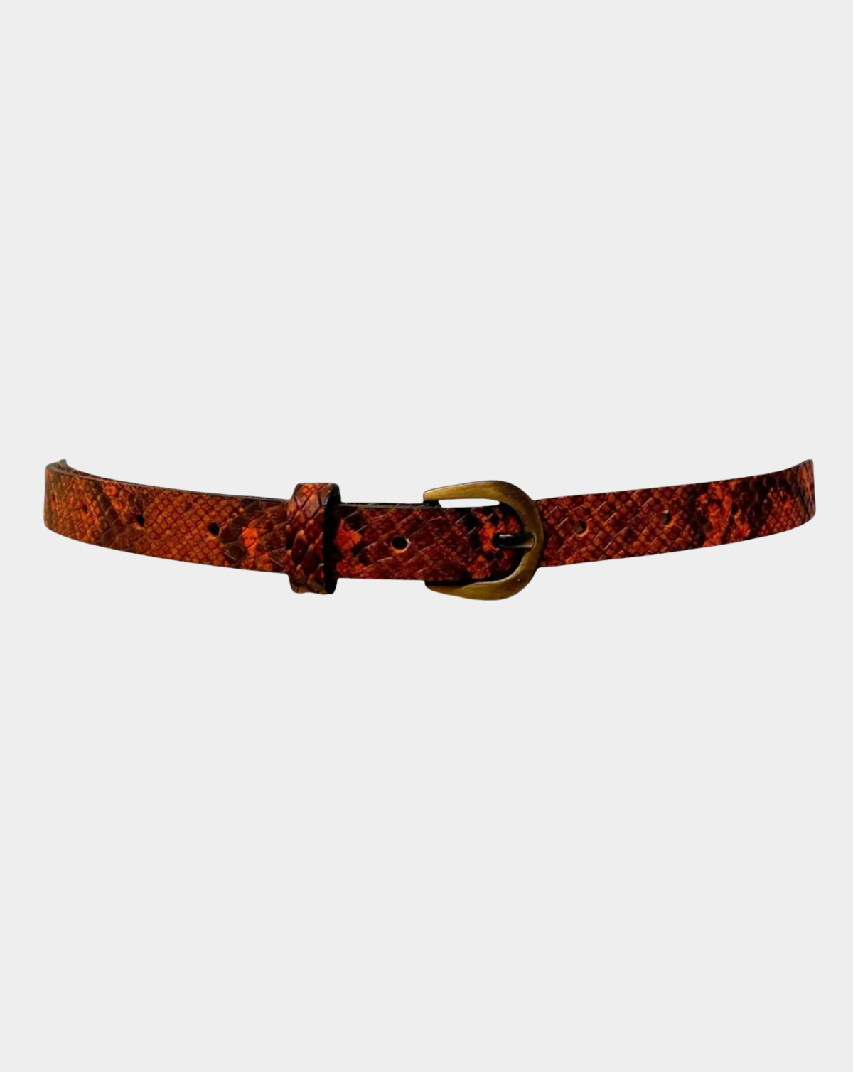 Cerini Skinny Belt - Burn Red Python