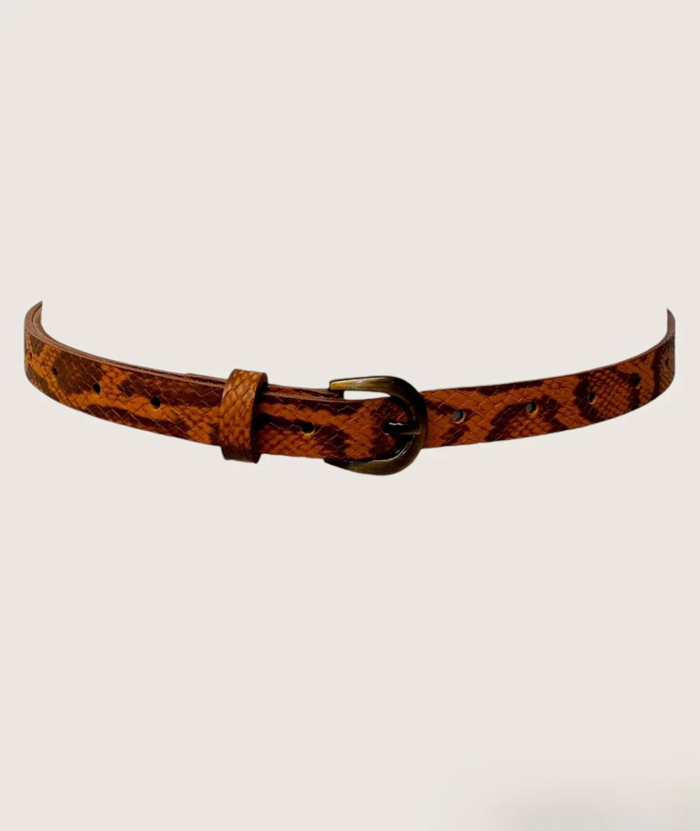 Cerini Belt - Cognac Python
