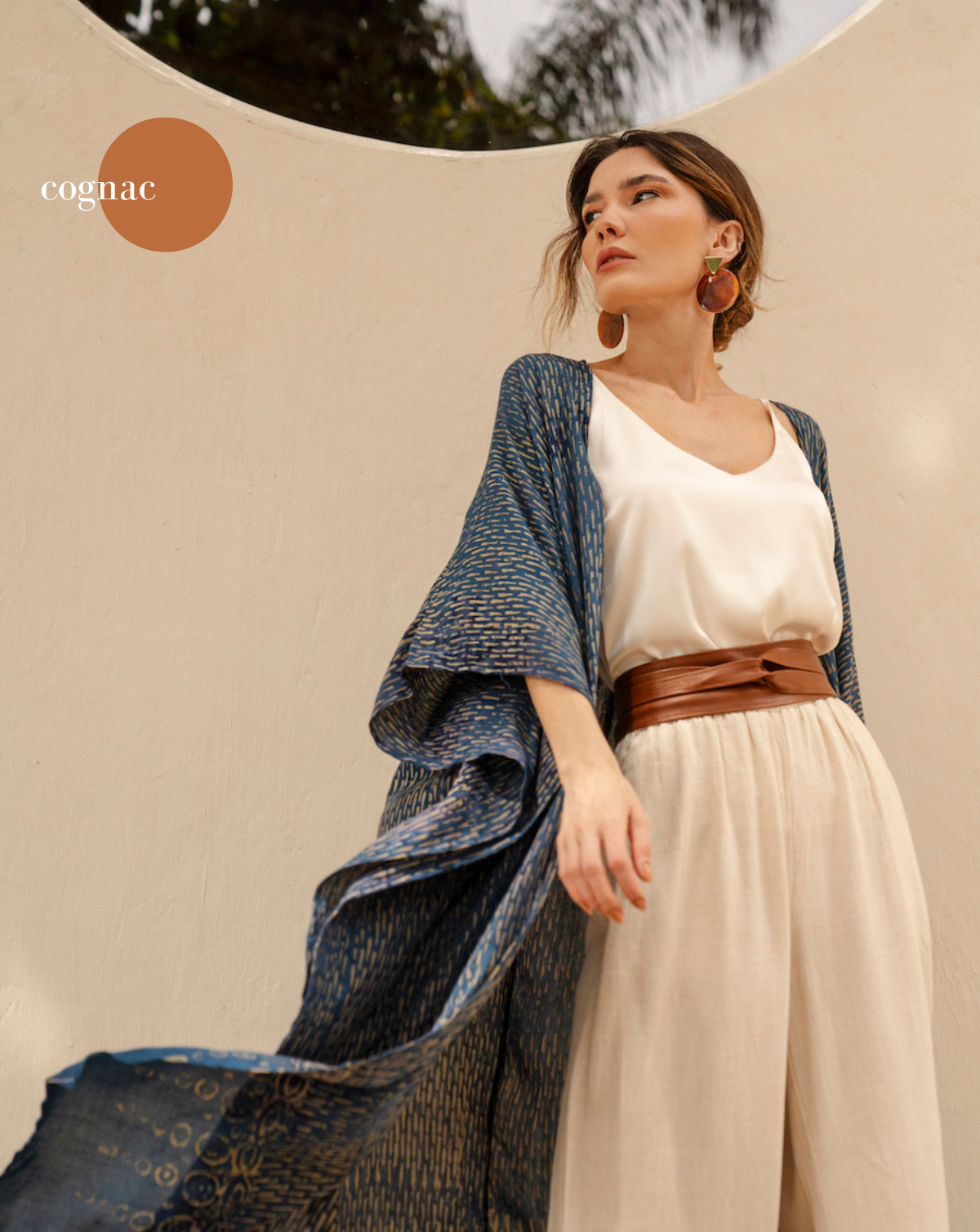 Wrap Leather Belt - Cognac