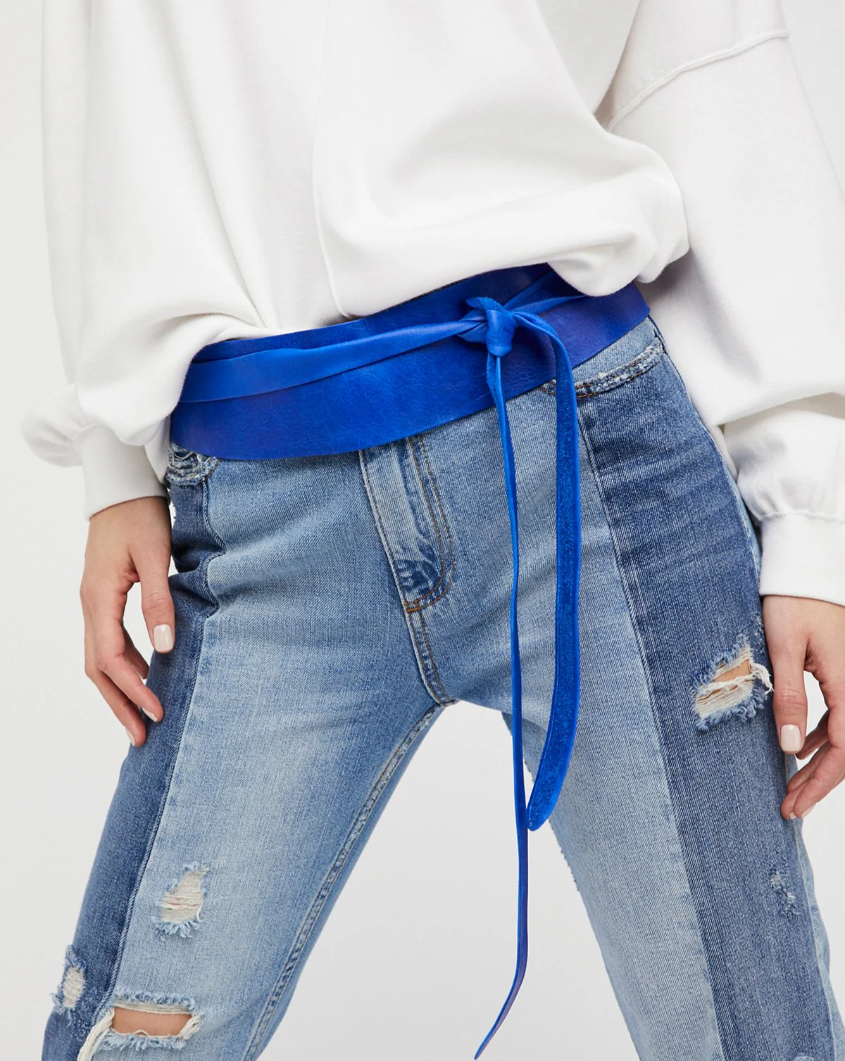 Wrap Leather Belt - Electric Blue