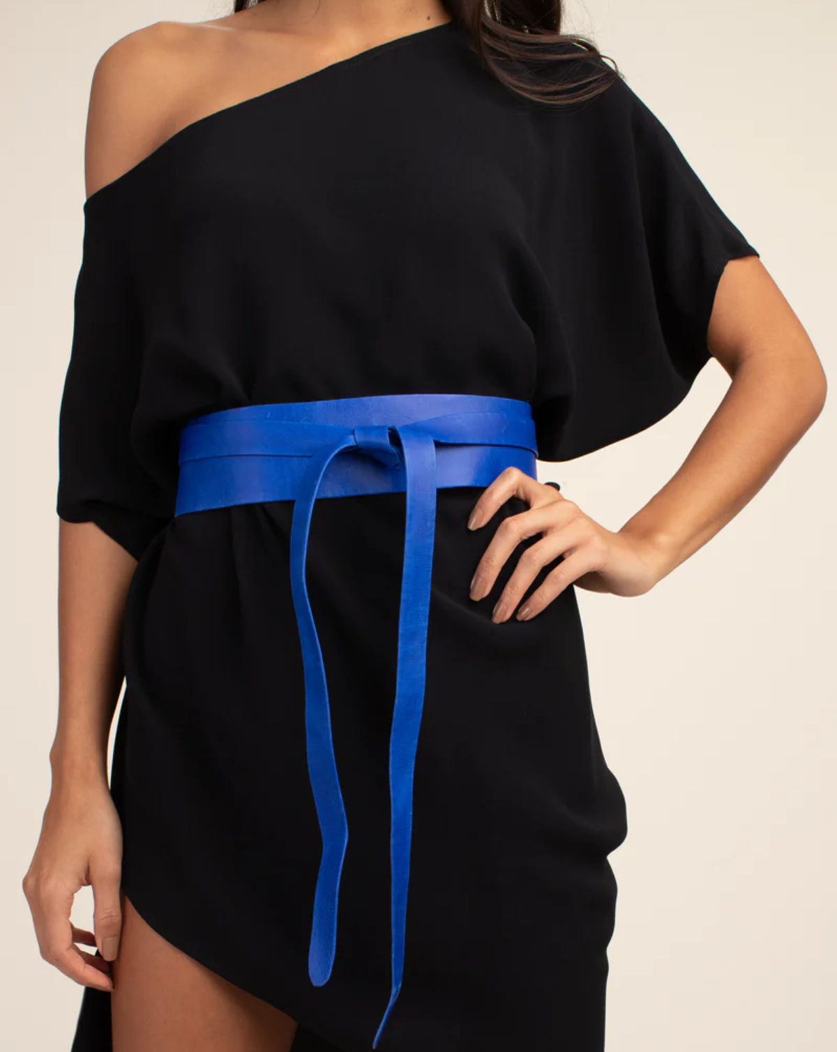Wrap Leather Belt - Electric Blue