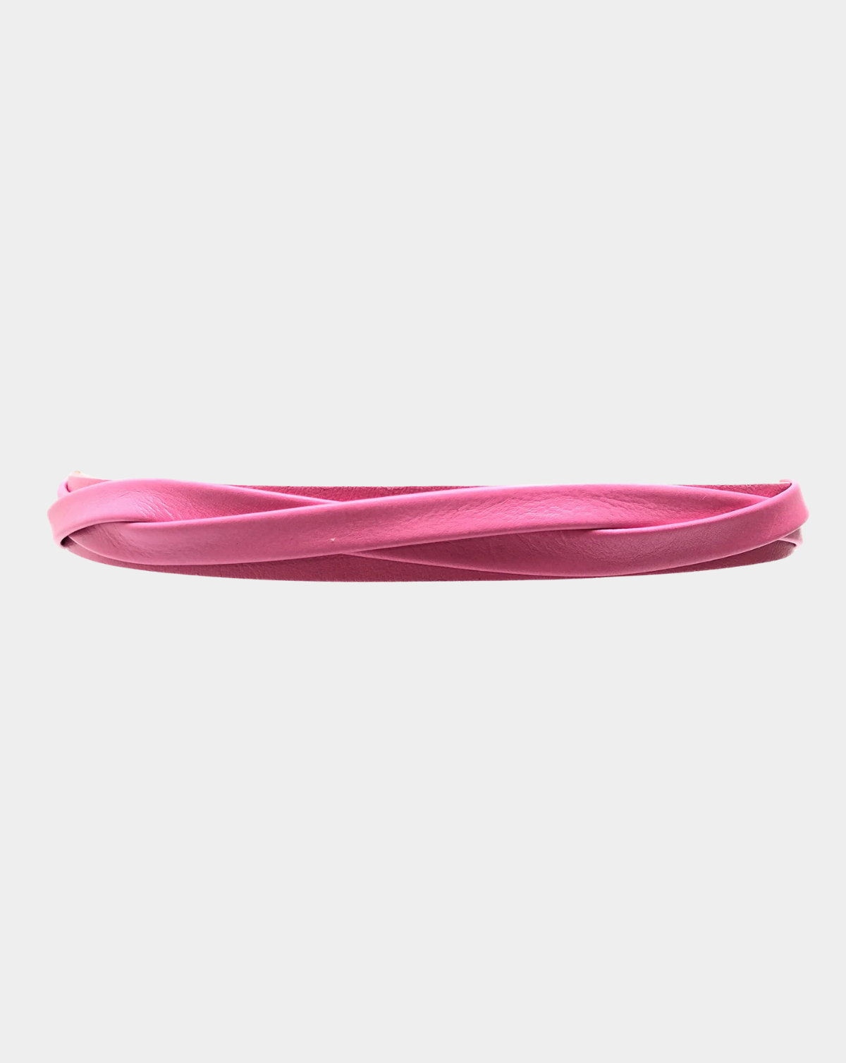 Skinny Wrap Leather Belt - Fuchsia Flamingo