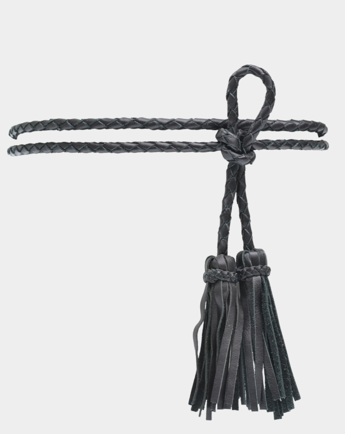 Fringe Soga Leather Belt - Black