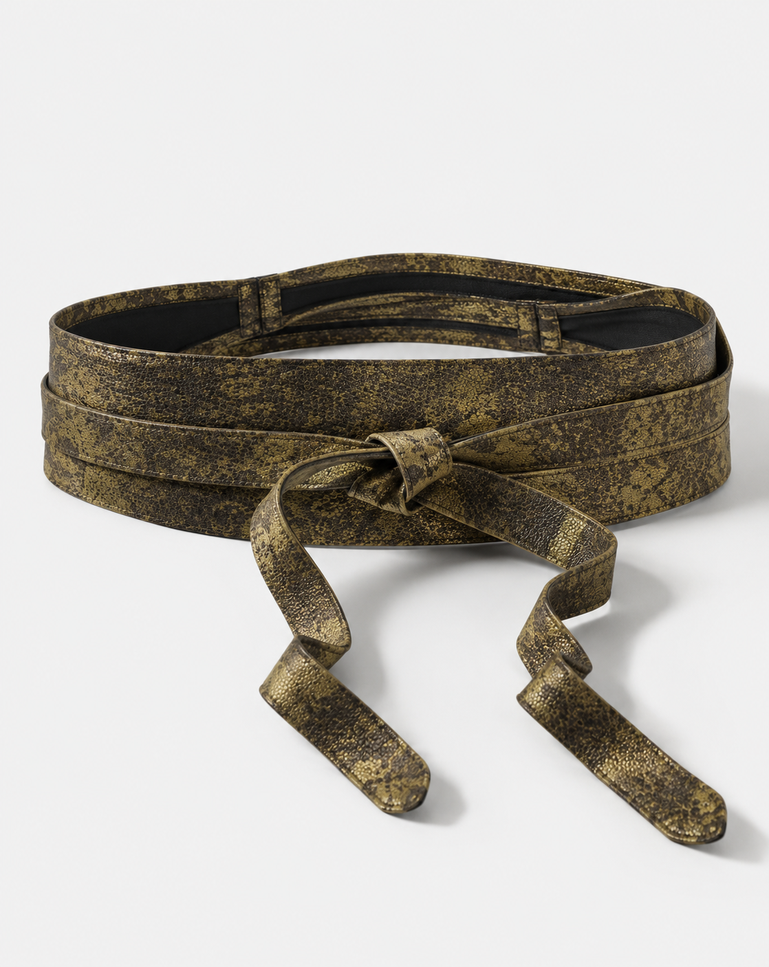 Wrap Leather Belt - Gold Stingrey