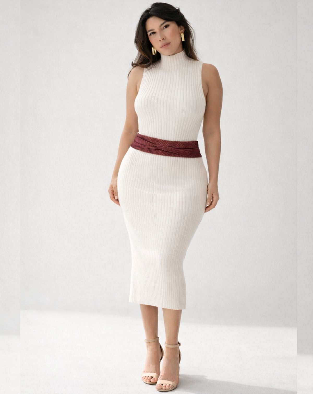 Jay Peak Sculpted Rib Dress – Ivory