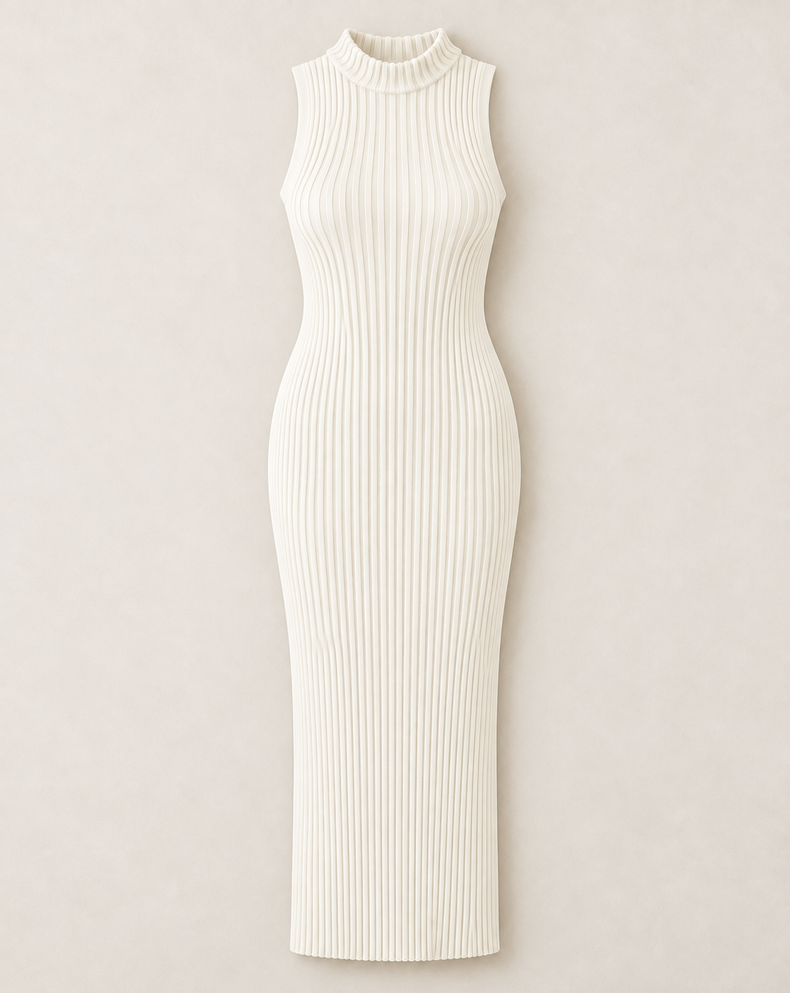 Jay Peak Sculpted Rib Dress – Ivory