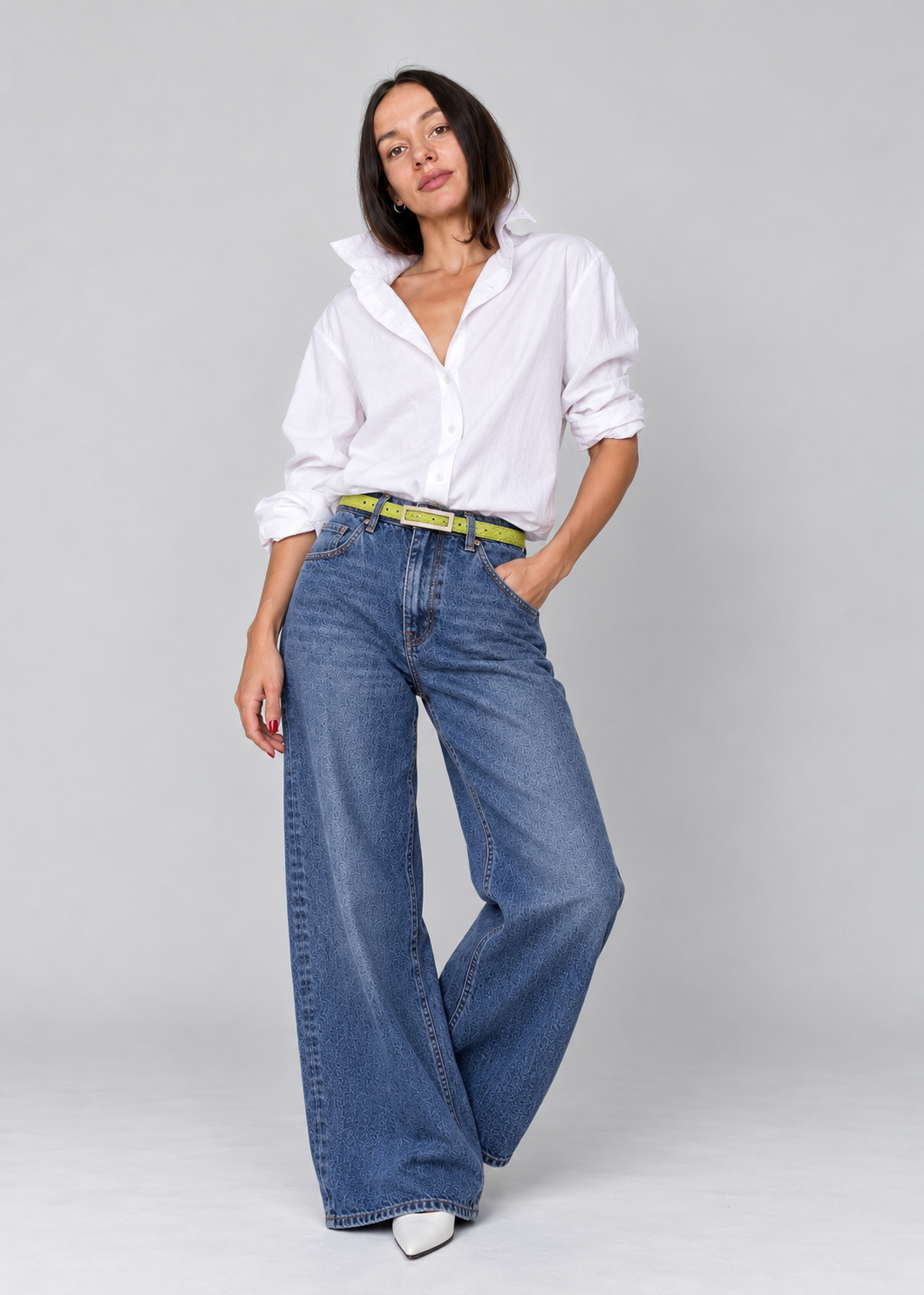 Essence Jean Belt - Woven Lime