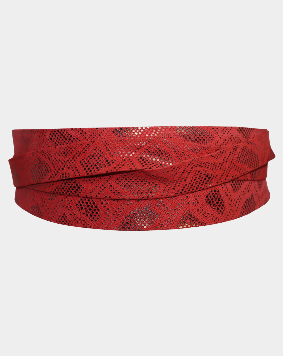 Wrap Leather Belt - Lipstick Boa Python