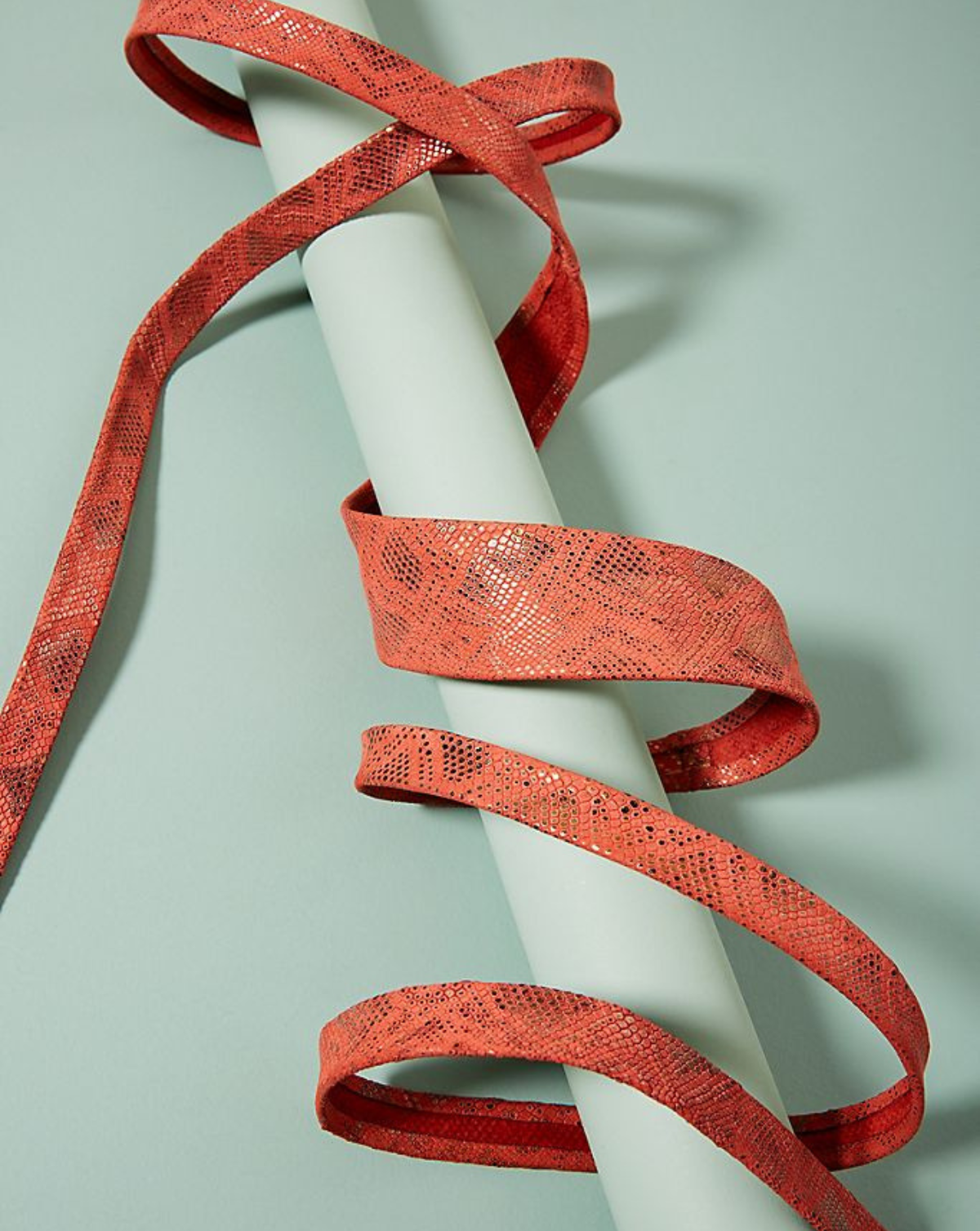 Wrap Leather Belt - Lipstick Boa Python