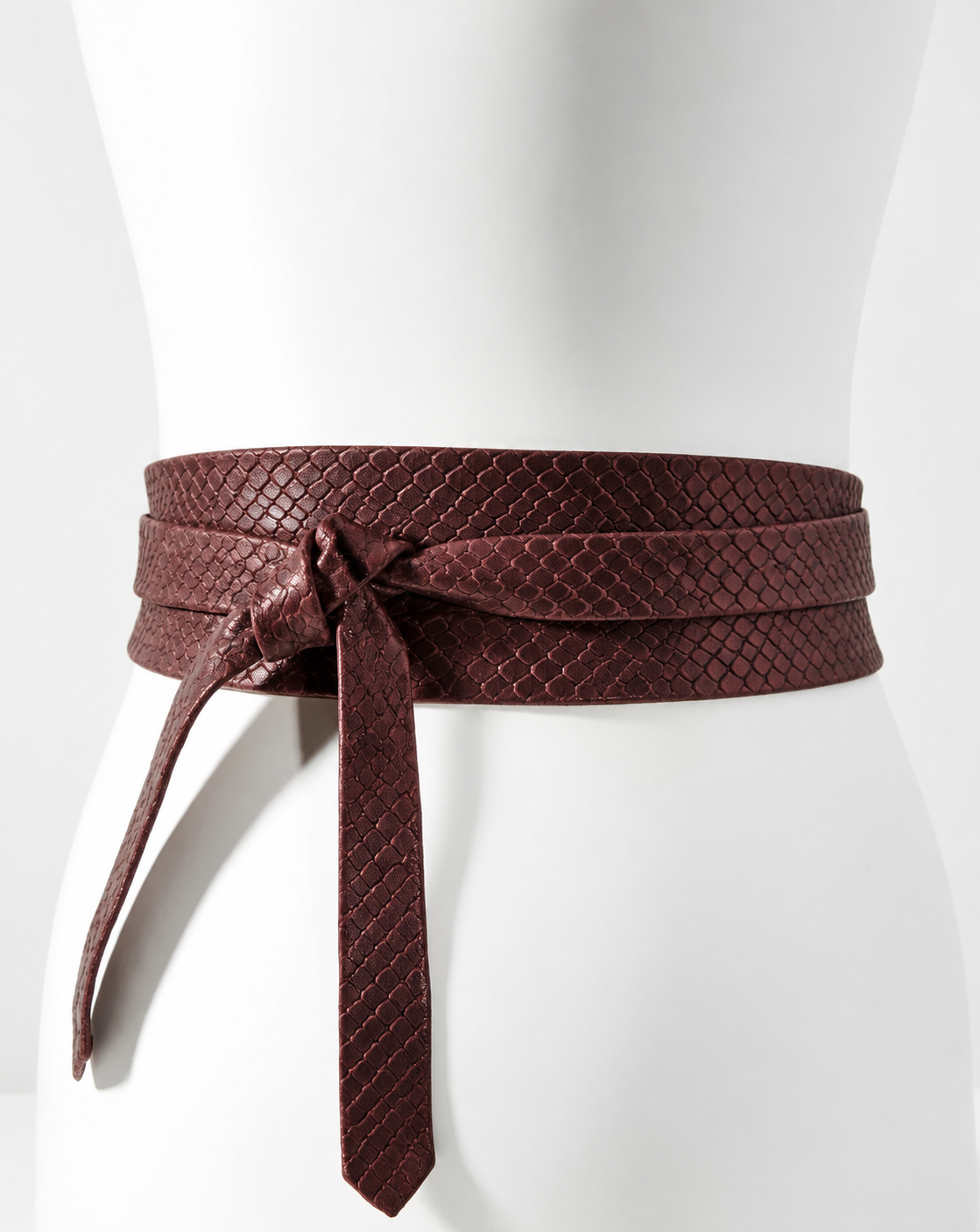 Wrap Leather Belt - Malbec Python