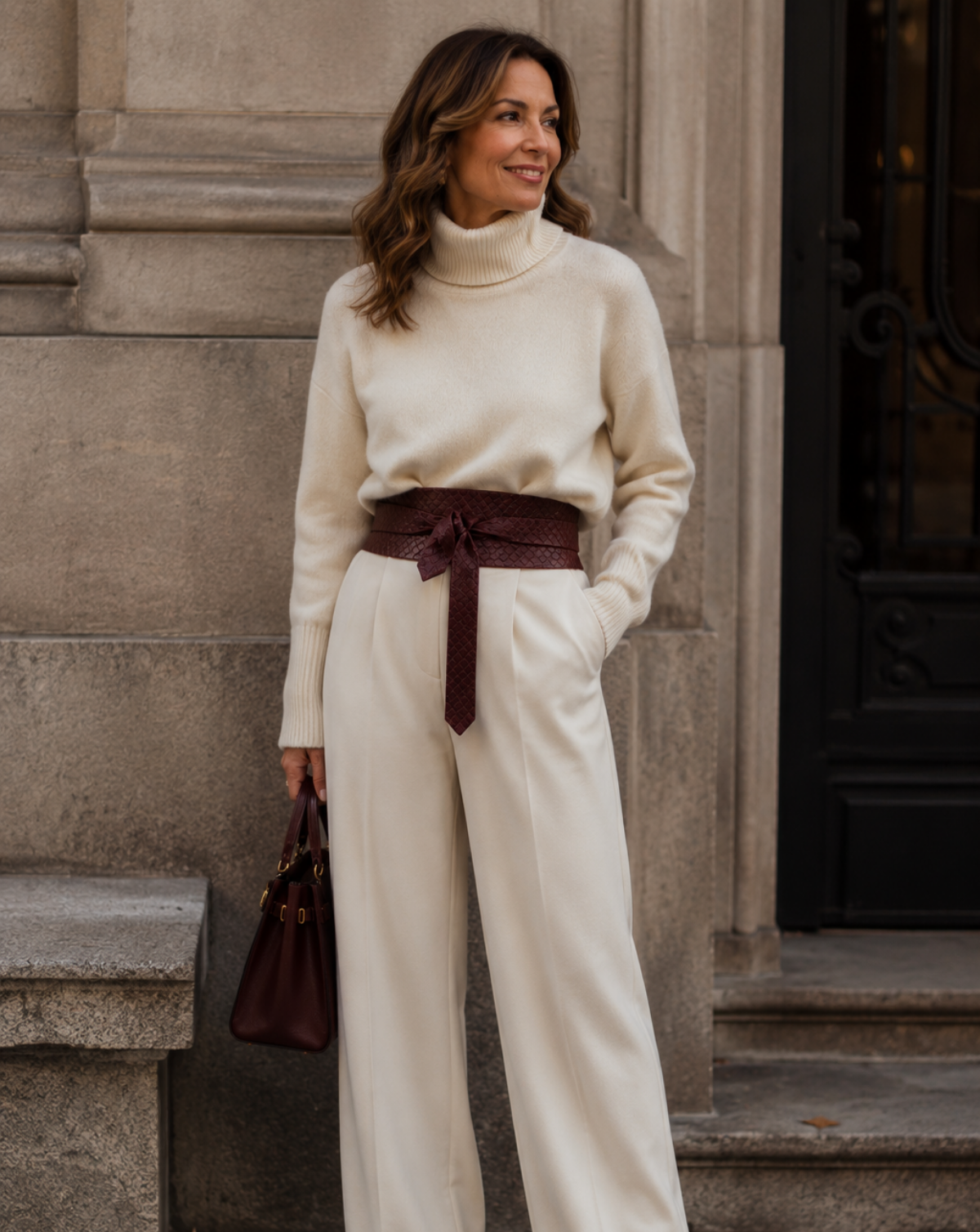 Wrap Leather Belt - Malbec Python