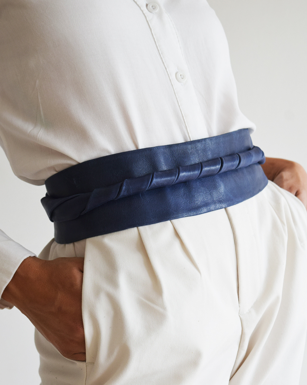 Wrap Leather Belt - Marine