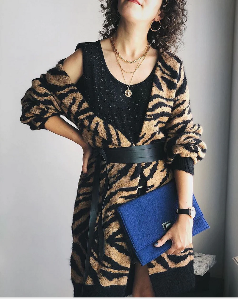 Midi Wrap Leather Belt - Black